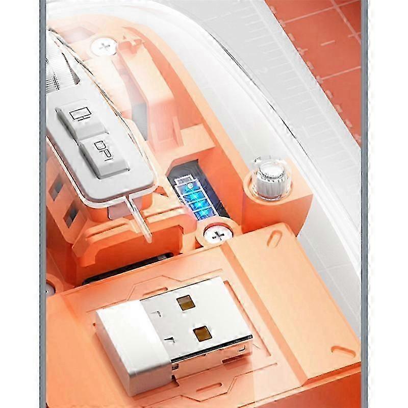 Transparent Gaming Mouse Bluetooth Wireless Mouse with RGB Light Rechargeable Mouse for PC Gamer Accessories,E