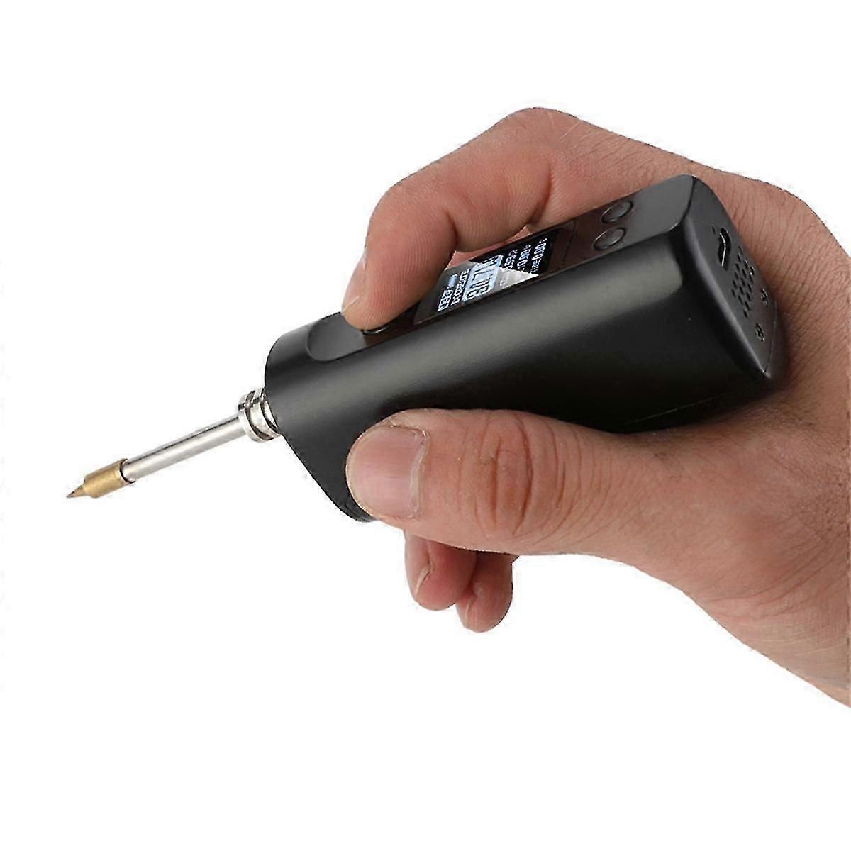 Portable Smart Electric Soldering Iron 75W 200-500 8S Soldering/Constant Temperature,3 Nozzles Digital Soldering Iron,A