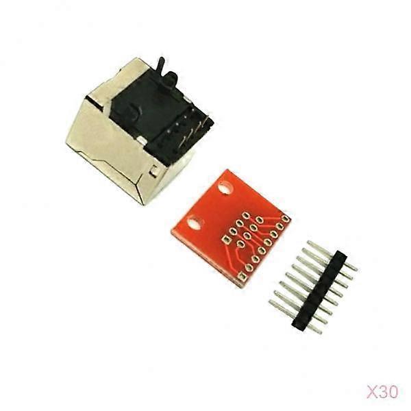 30x RJ45 8P Connector Module DIY Supplies Tools Kit for Ethernet