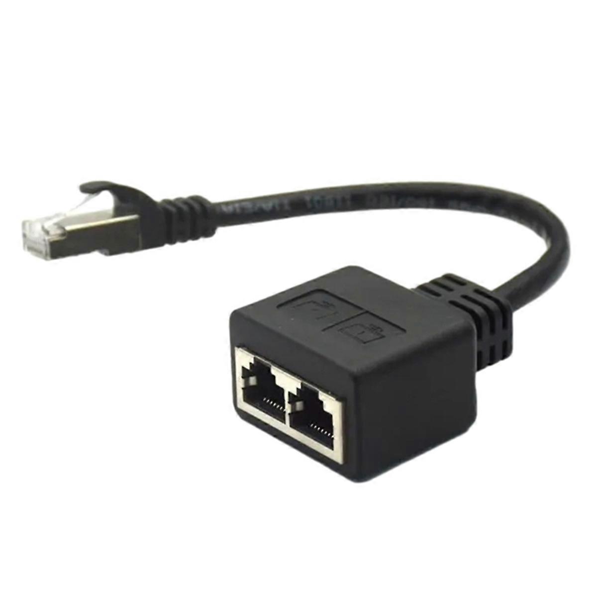 RJ45 1xMale to 2xFemale Splitter Adapter Cable Cord for Ethernet LAN Ethernet Converter Cable Exten