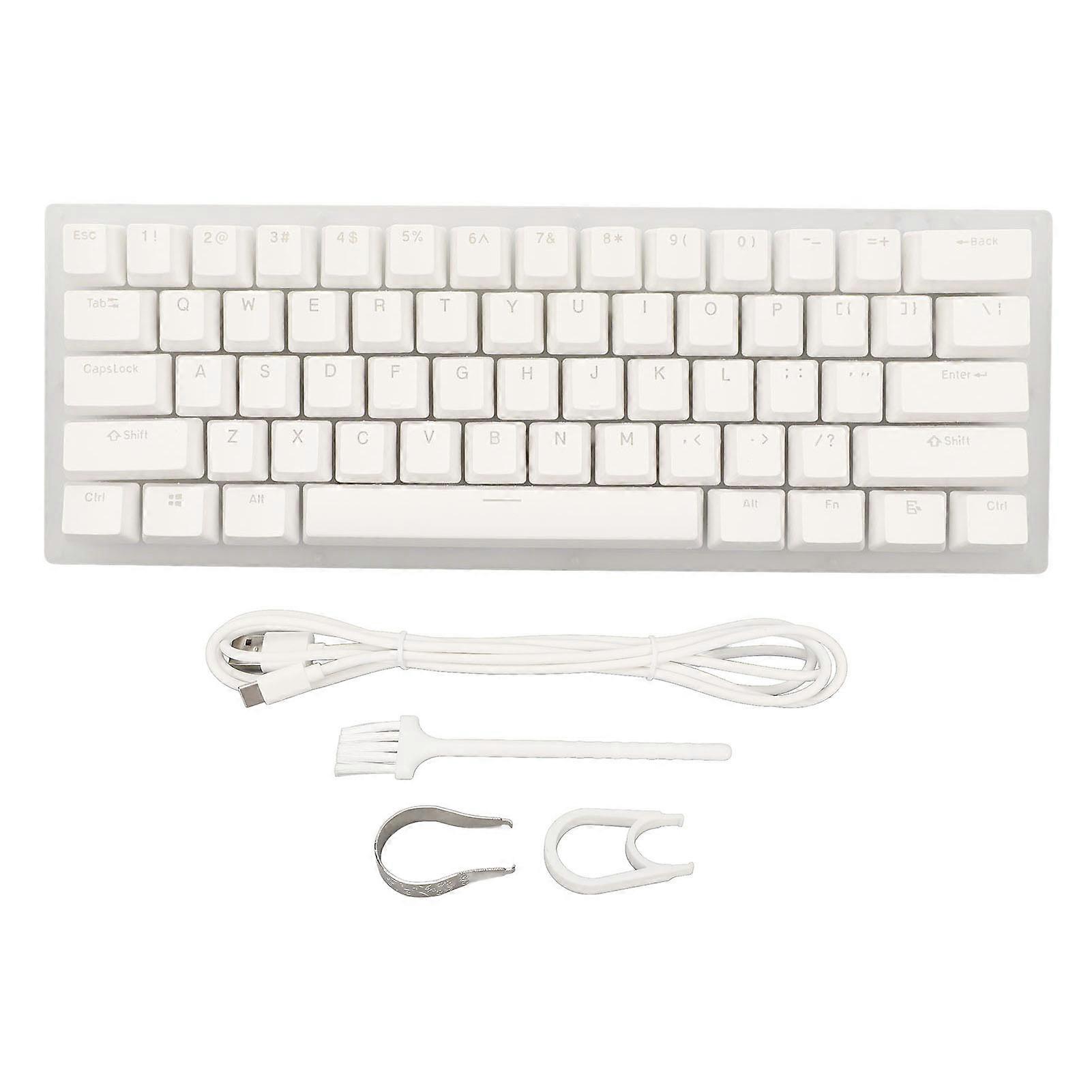 Mechanical Keyboard 61 Keys Ergonomic Hot Swap Type C USB3.1 Wired 40Gbps RGB Gaming Keyboard