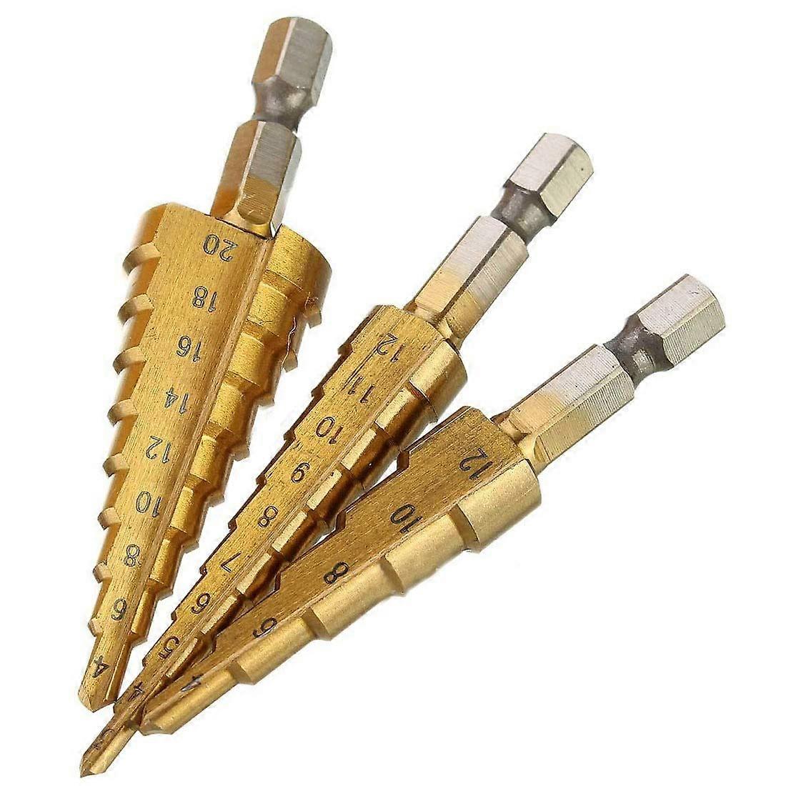 Hex Shank Step Drill Bit 1PC HSS Titanium 432mm for Woodworking and Metal Drilling Cone Cutting Tools
