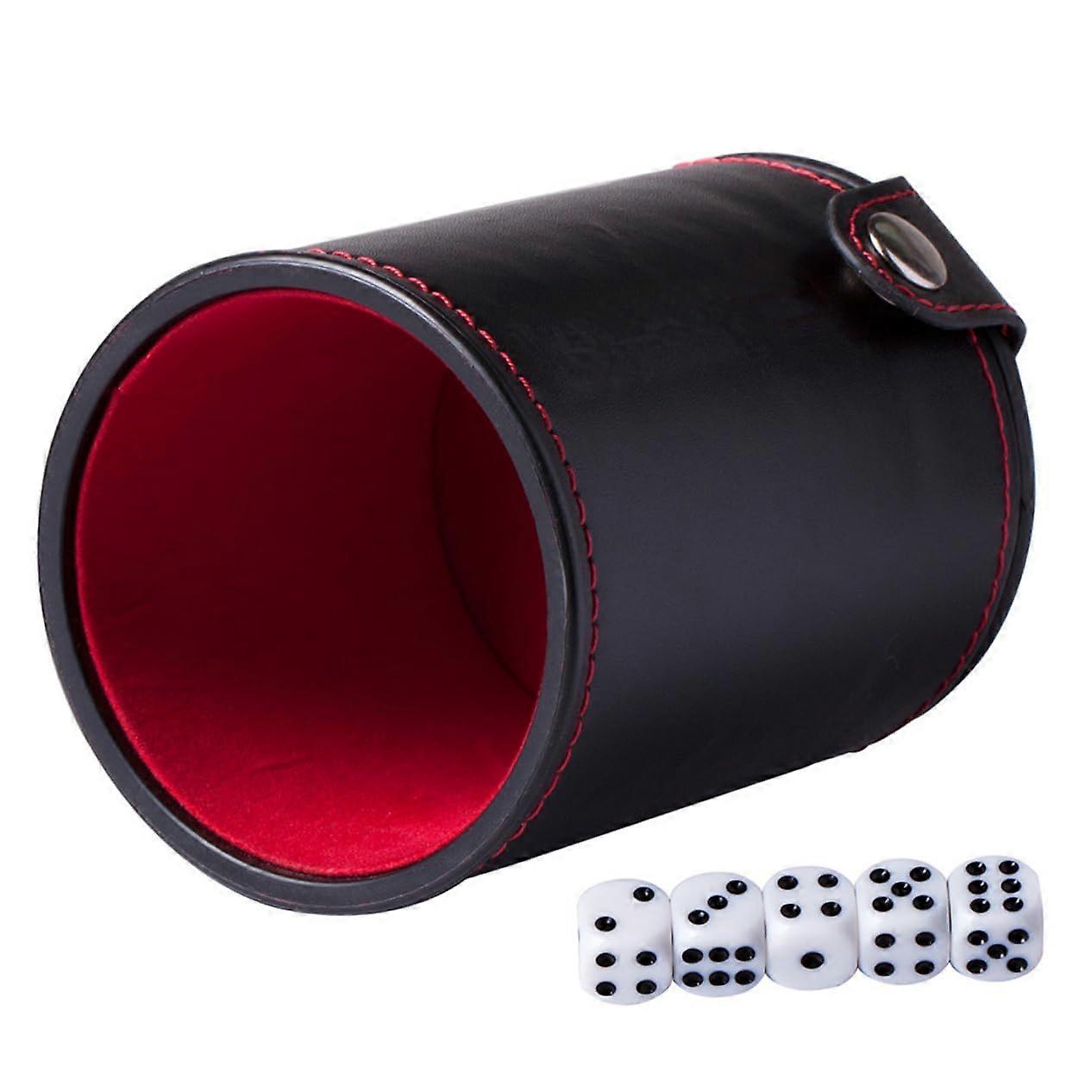 Bar Dice Cup Set DoubleLayered Leather Dice Storage for Ktv Club Pub Game Supplies