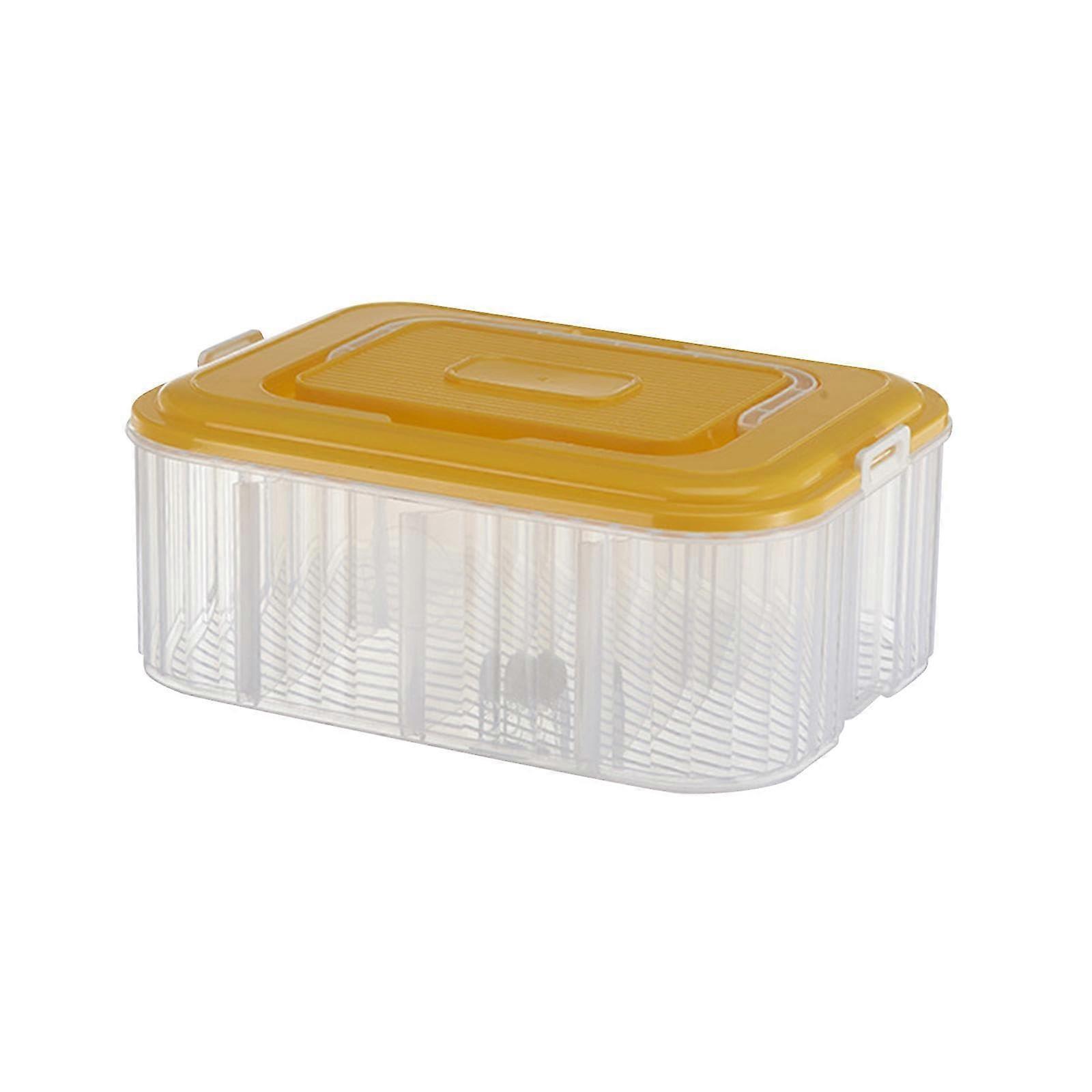 Grid Toy Storage Box with Dividers for Playroom, Yellow Craft Supply Organizer, Space-Saving Container for Jewelry