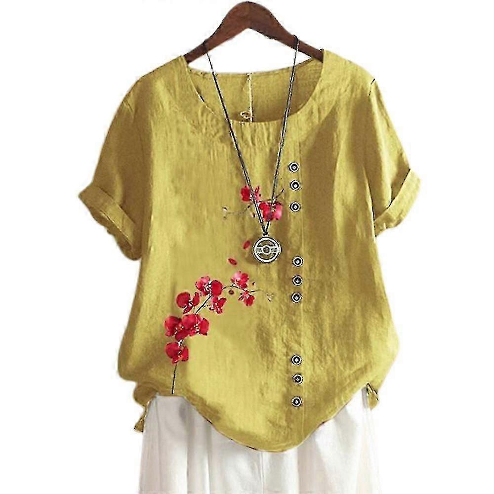 Dames Dames Bedrukt Korte Mouw S Beach Casual Tops