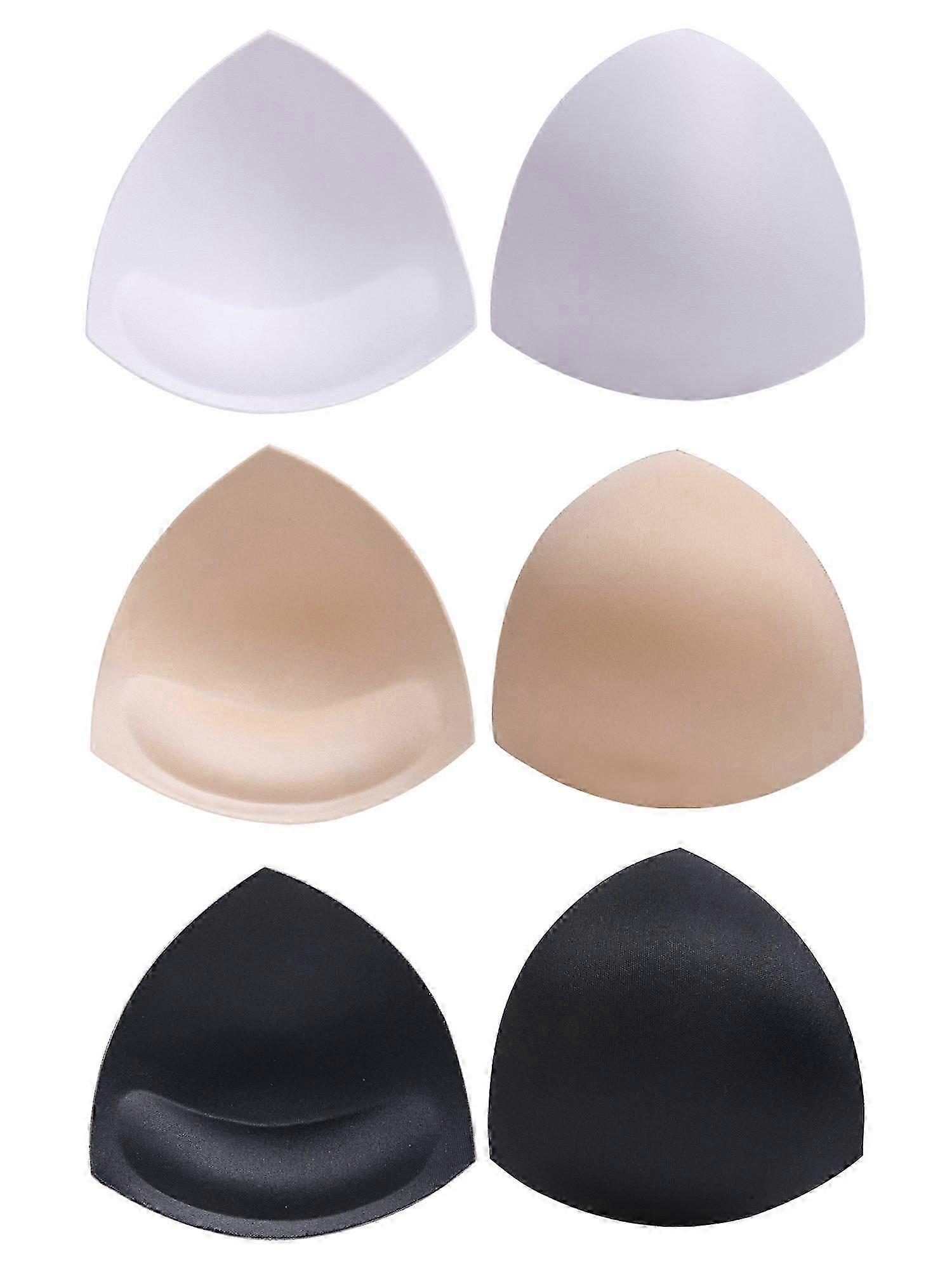 3 Pairs Bra Pads, Triangular Shape Bikini Pad, Bra Inserts, Push Up Pad, 3 Colors