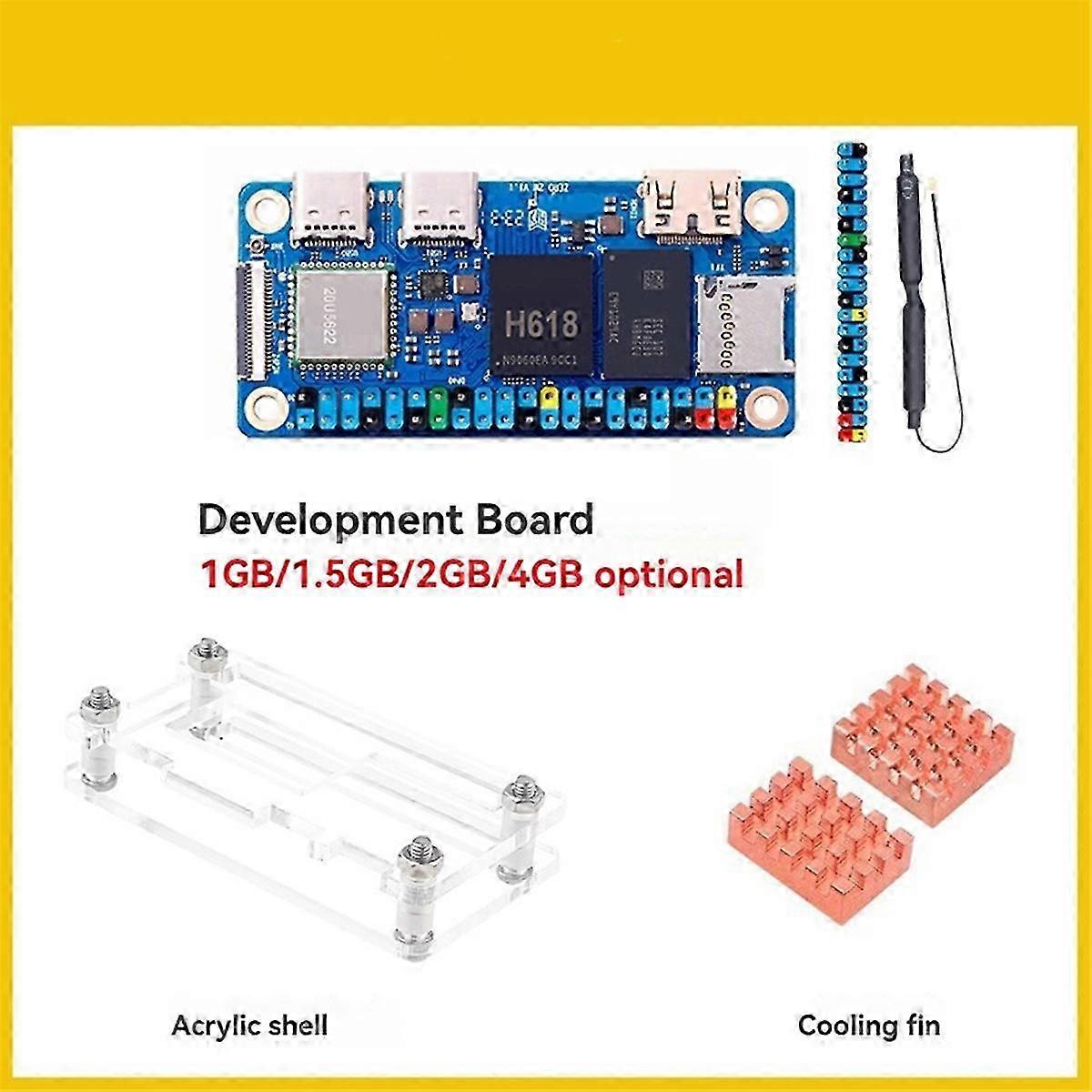 For Zero 2W 2GB RAM H618 Quad-Core -A53 for Mini PC WiFi5+BT5.0 BLE Optional Case