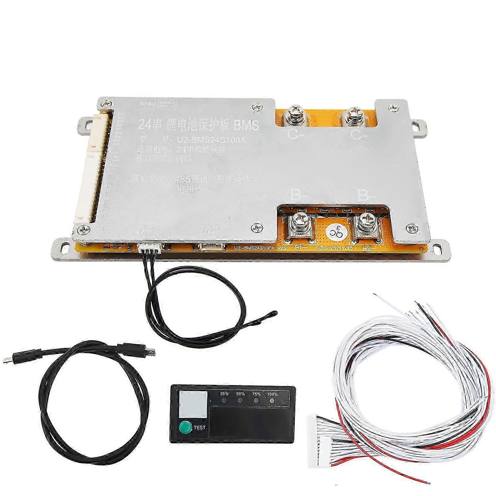 Lithium Battery Protection Board 24S 72V 120A Active Balance PCB Cell Protection Board with Bluetooth