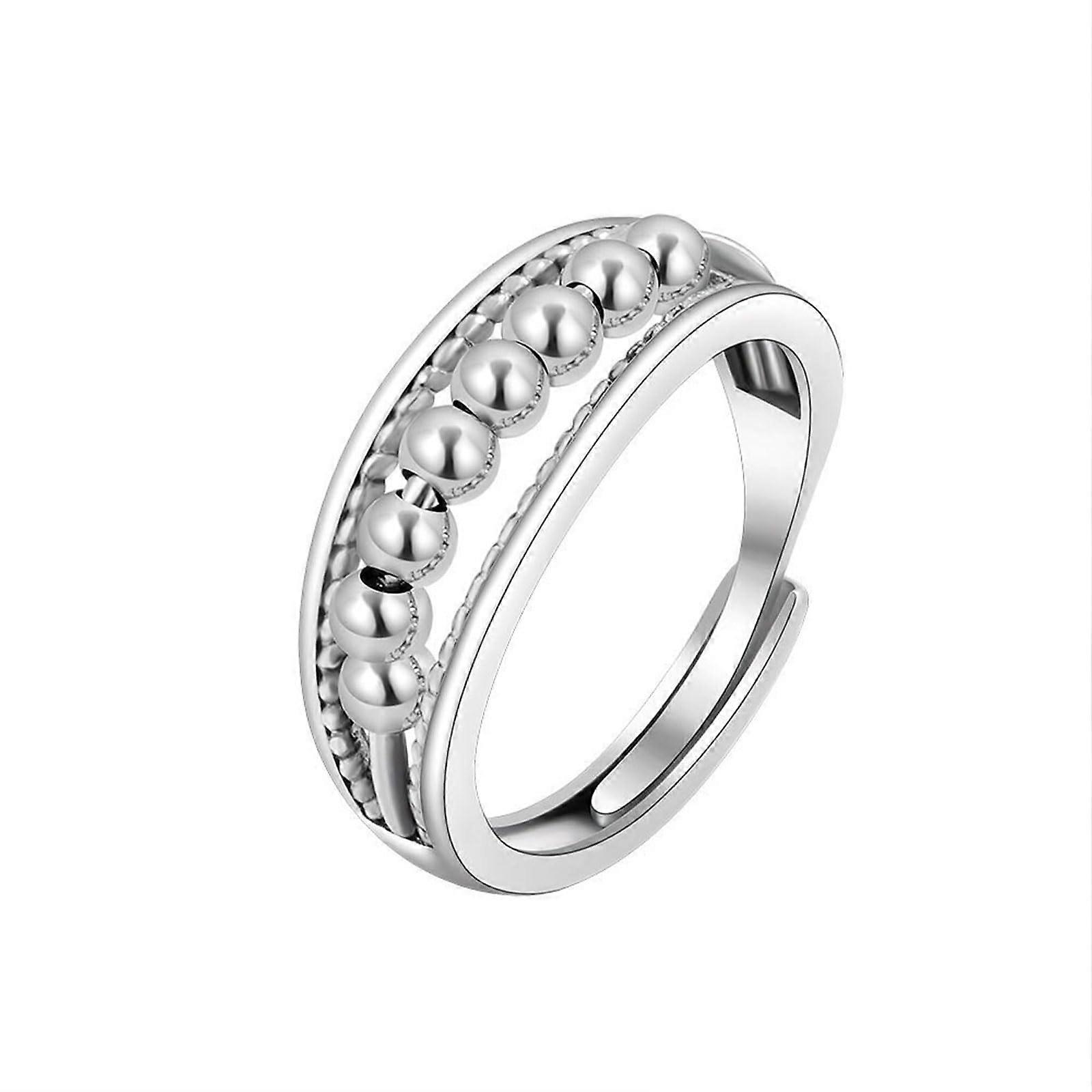 Funny Spinner Fidget Rings for Women Anti Anxiety Stress Worry, Adjustable Size Classic