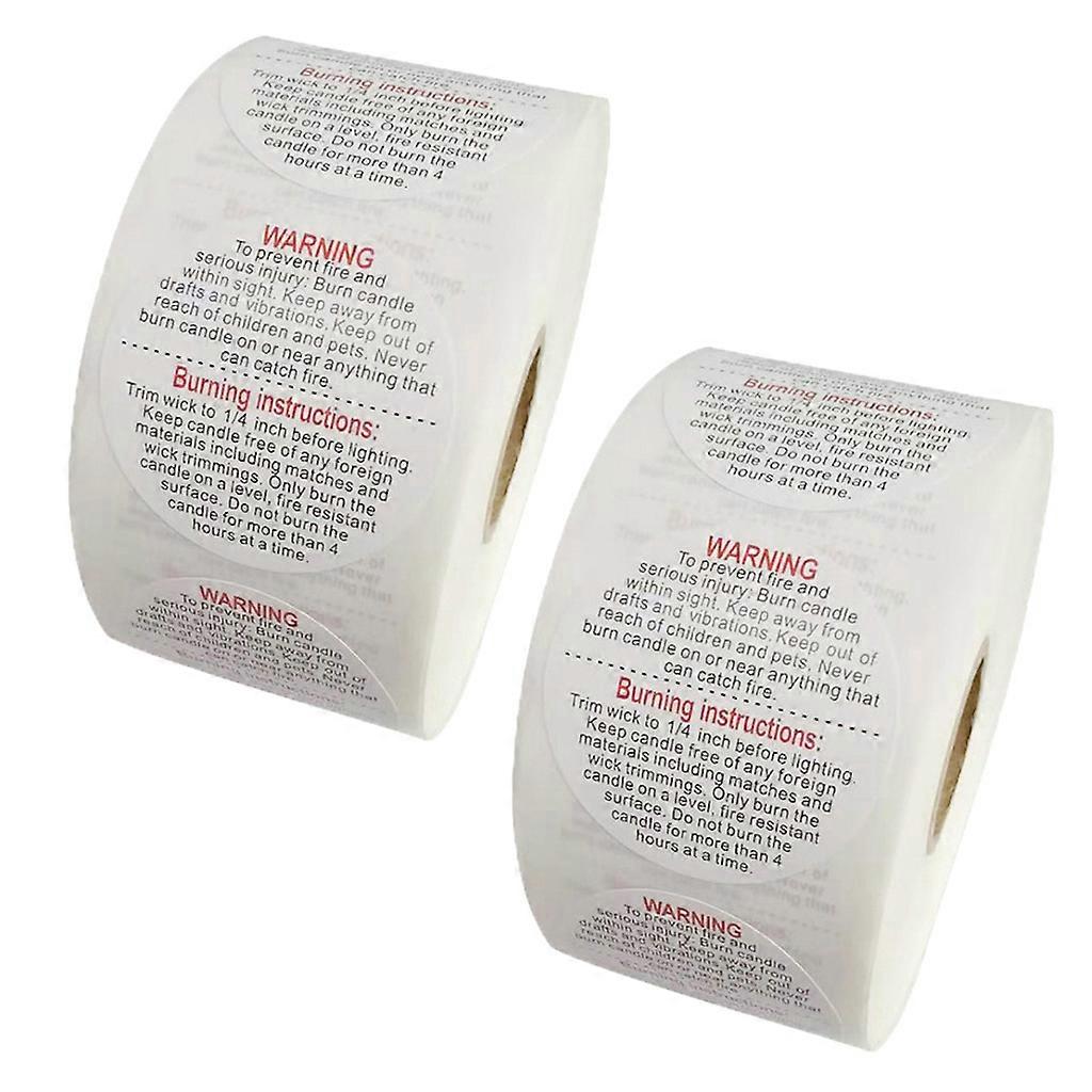 1000 Pieces Candle Warning Labels Candle Use Instructions Labels Stickers for Candle Soap Making 1.5 Inch Round Stickers