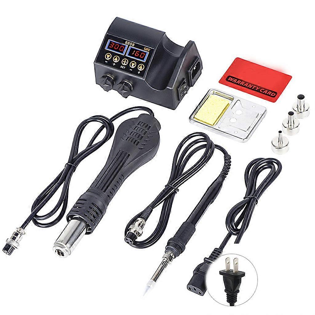 Electric Soldering Iron Welding Platform 2 in 1 Hot Air Rework Station Electronic Circuit Boards Computers DIY