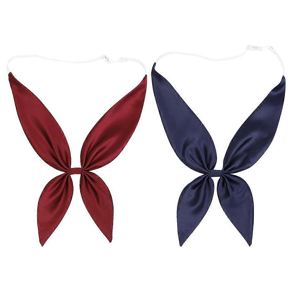 2pcs Japanese School Uniform Bow Tie for Women, Sailor Collar Necktie with Durable Material and Chic Design, Ideal for Graduation Cosplay and
