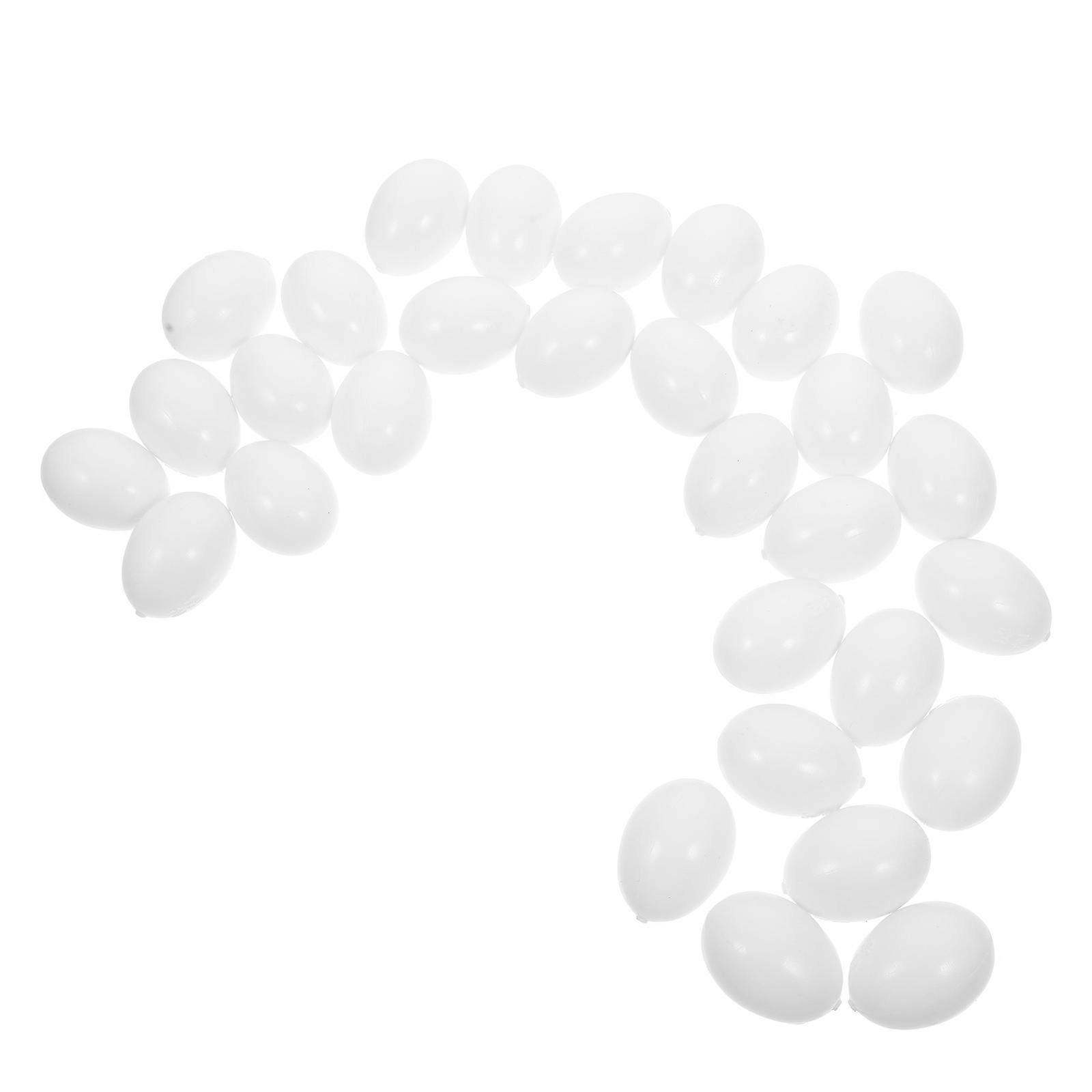 30Pcs Plastic Dove Eggs for Incubation Props Mimic Hatching Pigeon Eggs