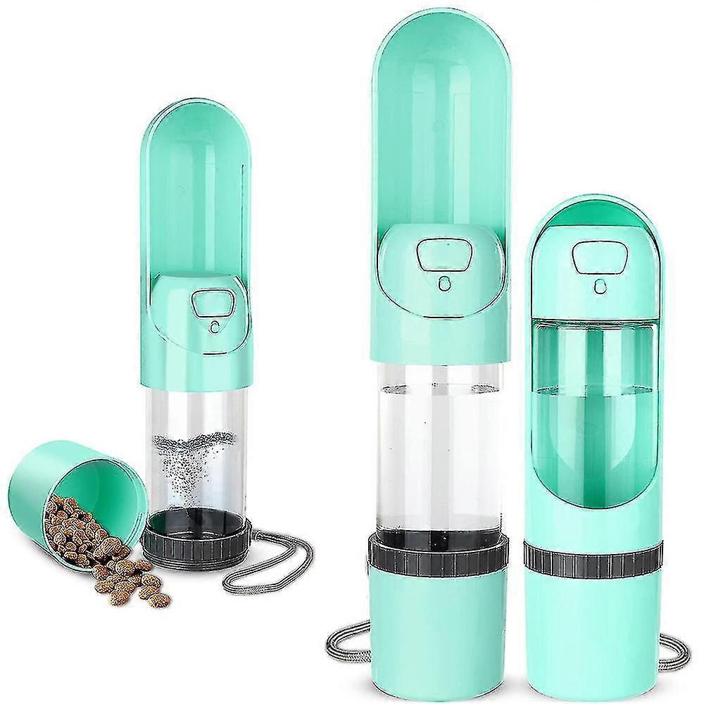 犬の猫の屋外のためのポータブルペットウォーターボトルアンチリークトラベルディスペンサー-YKY416グリーン