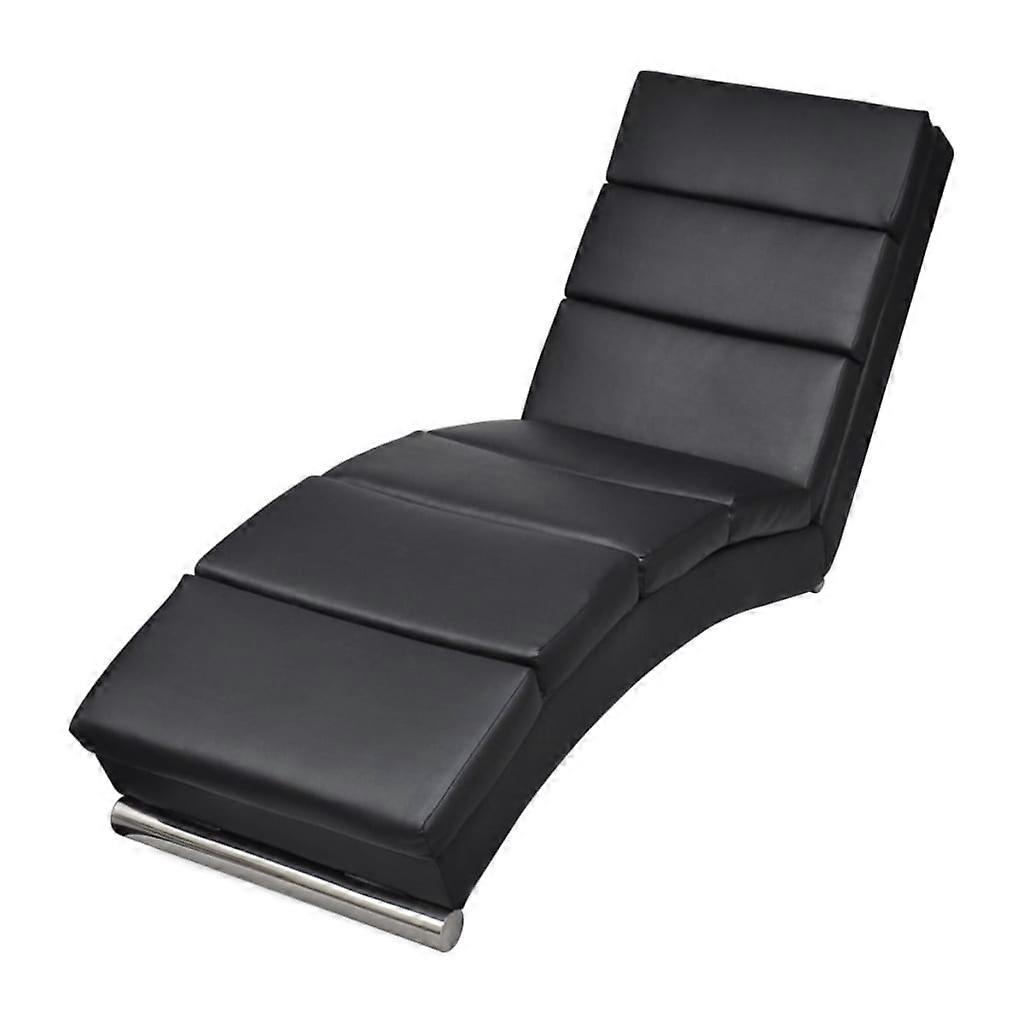 Chaise Longue Black Faux Leather Sofas Armchairs & Couches