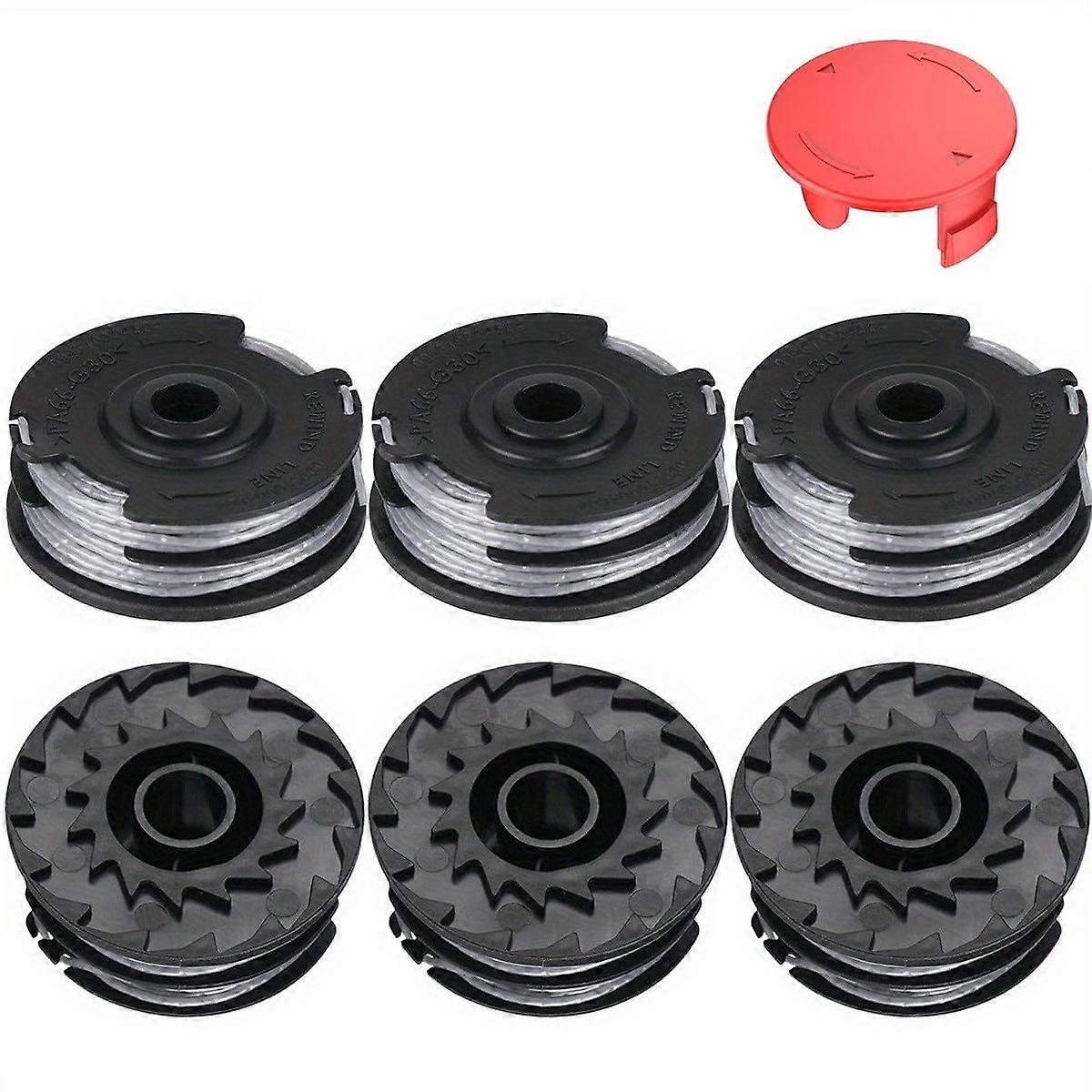 1 Set For Bosch 6PCS Lawn Mower Trimmer Spools 9 + 1 Protection Cap 1600A00X61, 1600A00DU0, F016L724