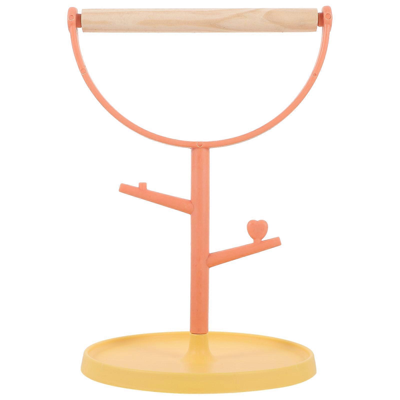 Portable Plastic Bird Stand Training Perch with Base for Parrots and Birds, Tabletop and Floor Use, Wide Application for Cage, Windowsill, and Desk,