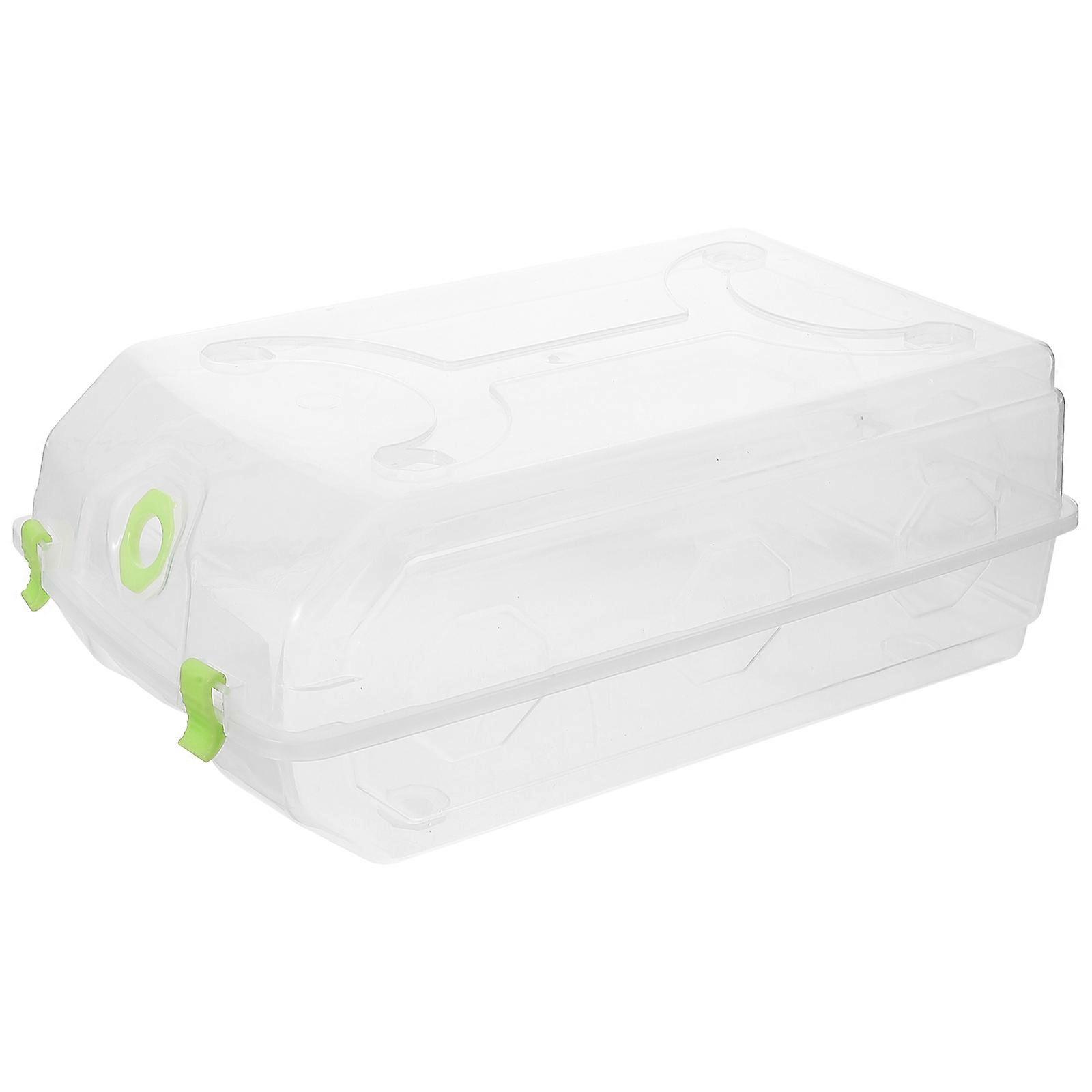 Transparent Shoe Boxes Rectangular Shape Under Bed Shoe Storage 37.2x21.6x13.2cm Green 1Pcs