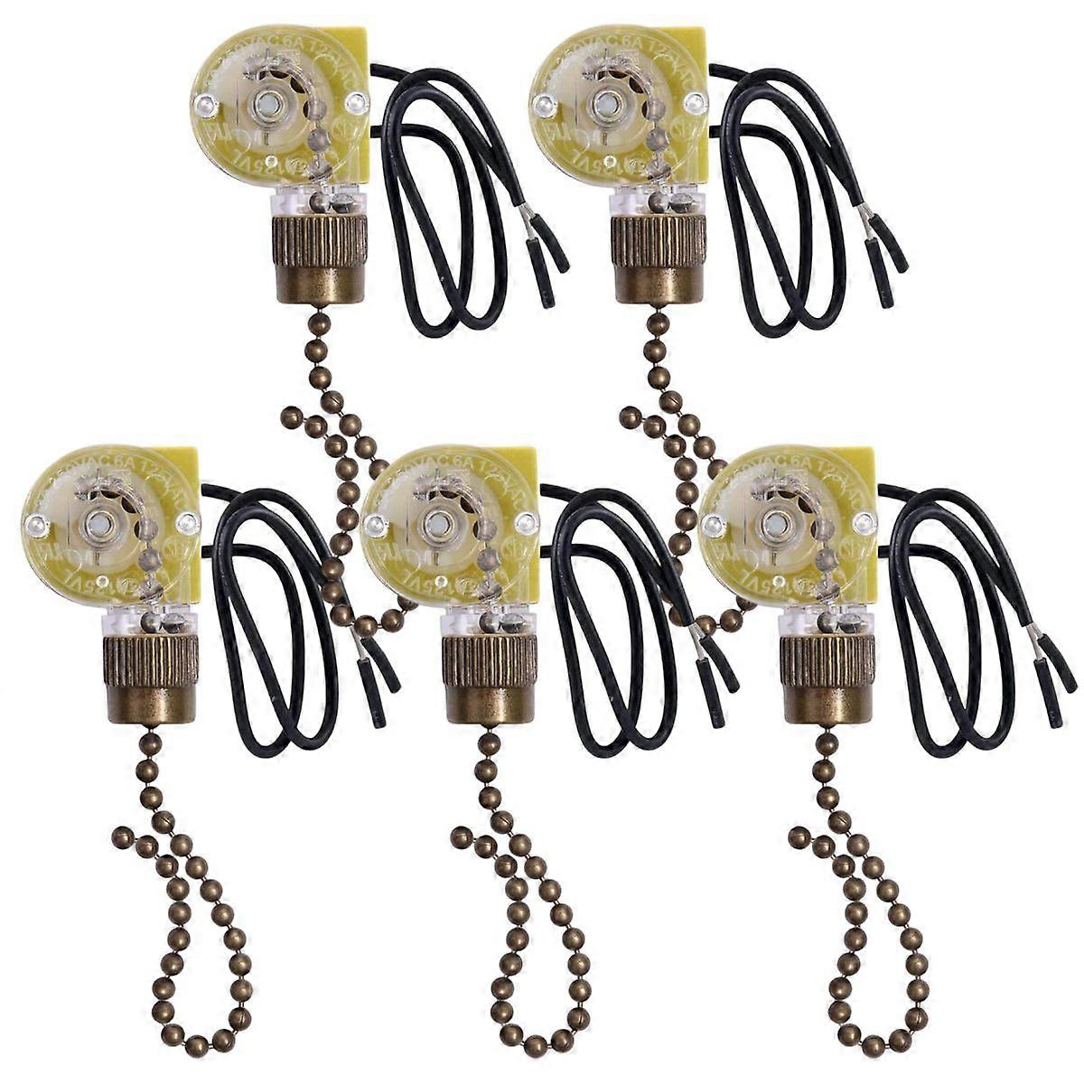 Ceiling fan light switch ear ZE-109 wired light switch with pull cord for ceiling fan light 5 pcs