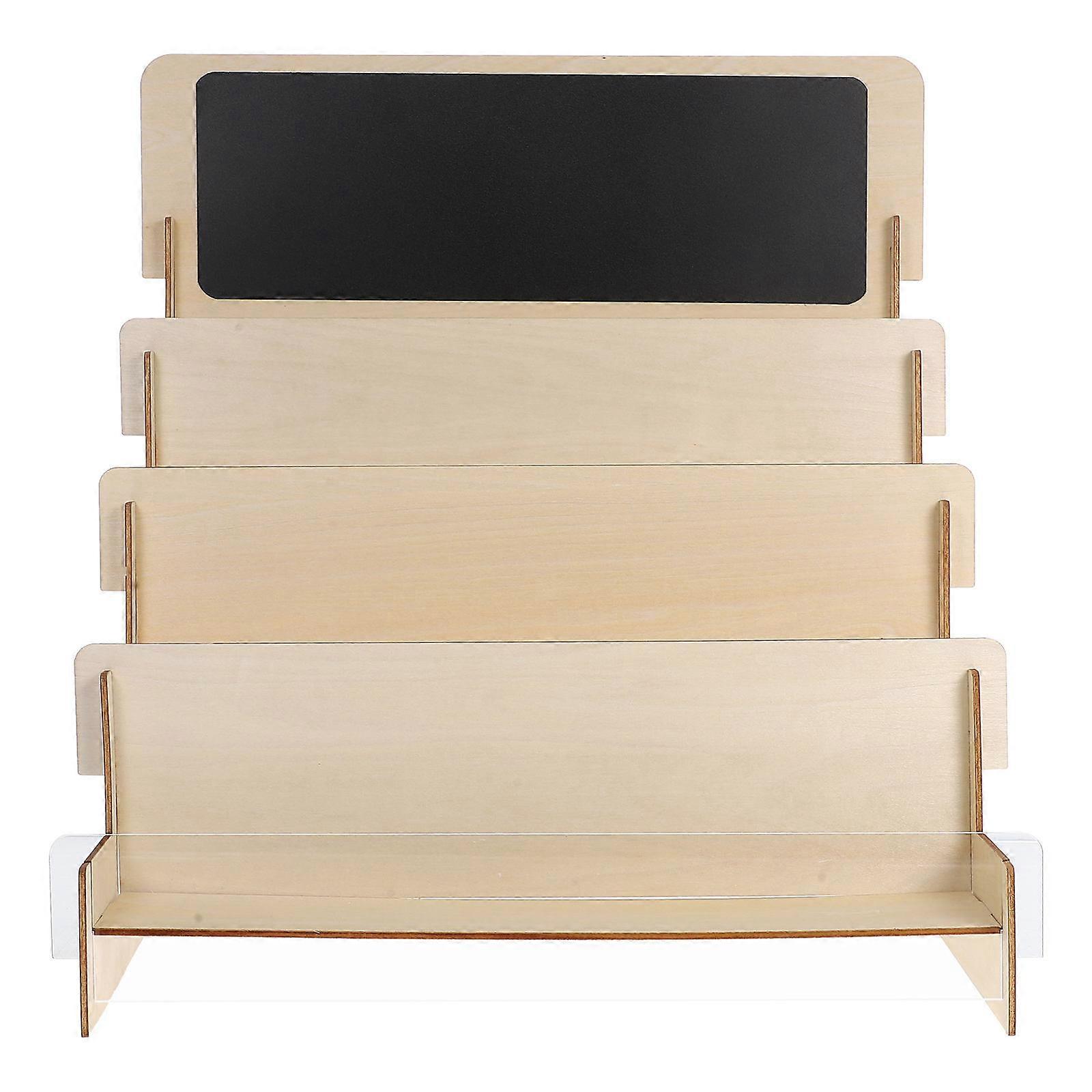 Greeting Card Display Rack Postcard Organizer Rack Elegant And Simple Design For Books Birthdays Wood 14.6 13.8 10.6in 1Set