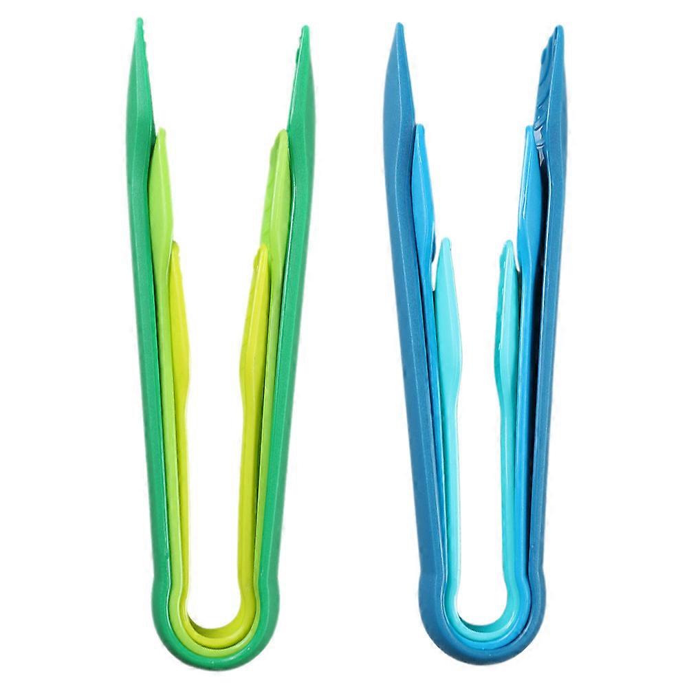 Anti-Scalding Clip Bowl Plate Clamp Food Clamps Kitchen Utensils Assorted Color Circular Handle Convenient for Serving and Picking Foods 2 Sets