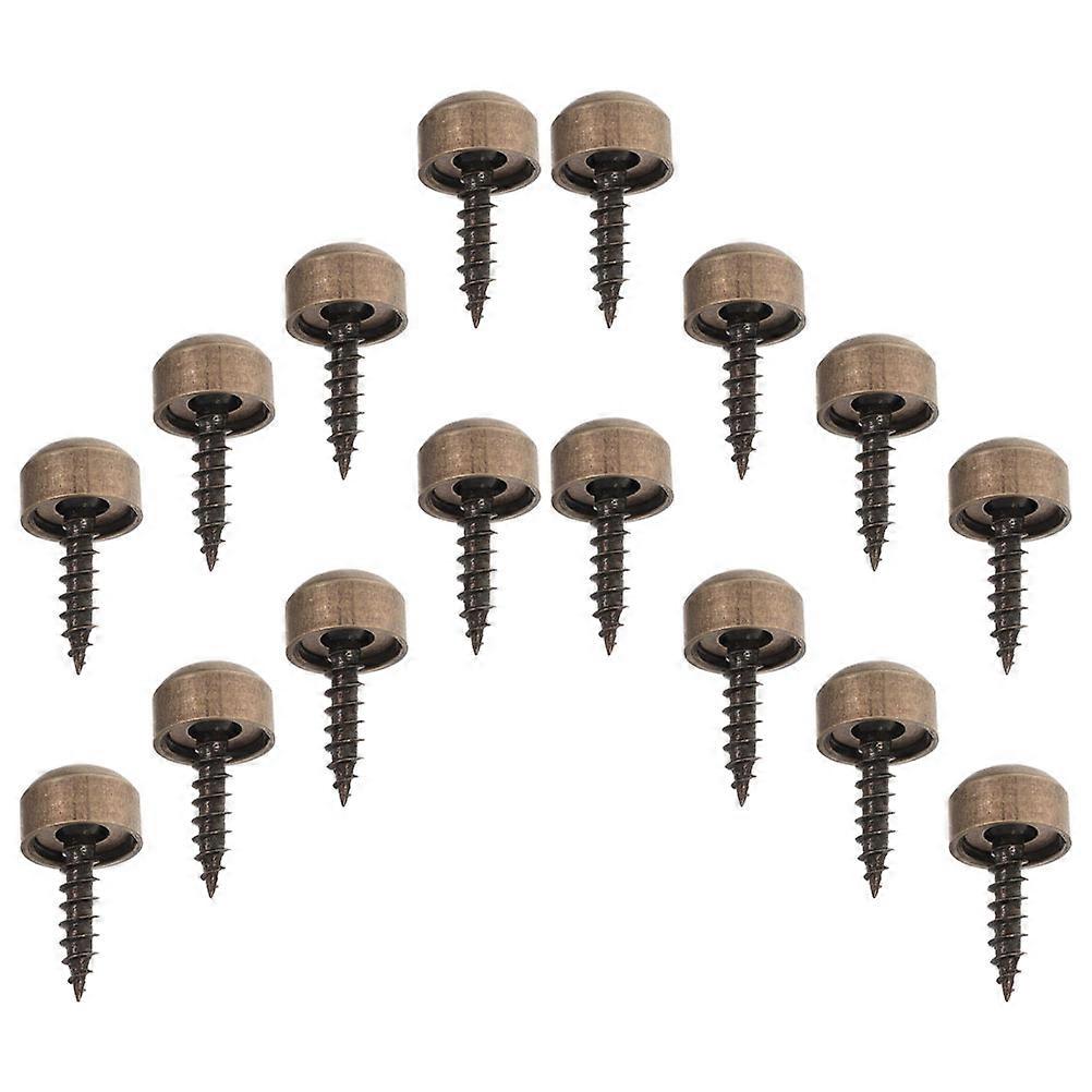 16pcs Copper Decorative Self Tapping Screws with Mirror Caps for Furniture – Easy Installation, Stylish Home Fixtures Fastener Set