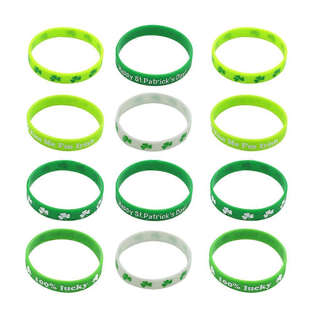 Irish Patricks Day Wrist Bands Adult Party Favors 24Set
