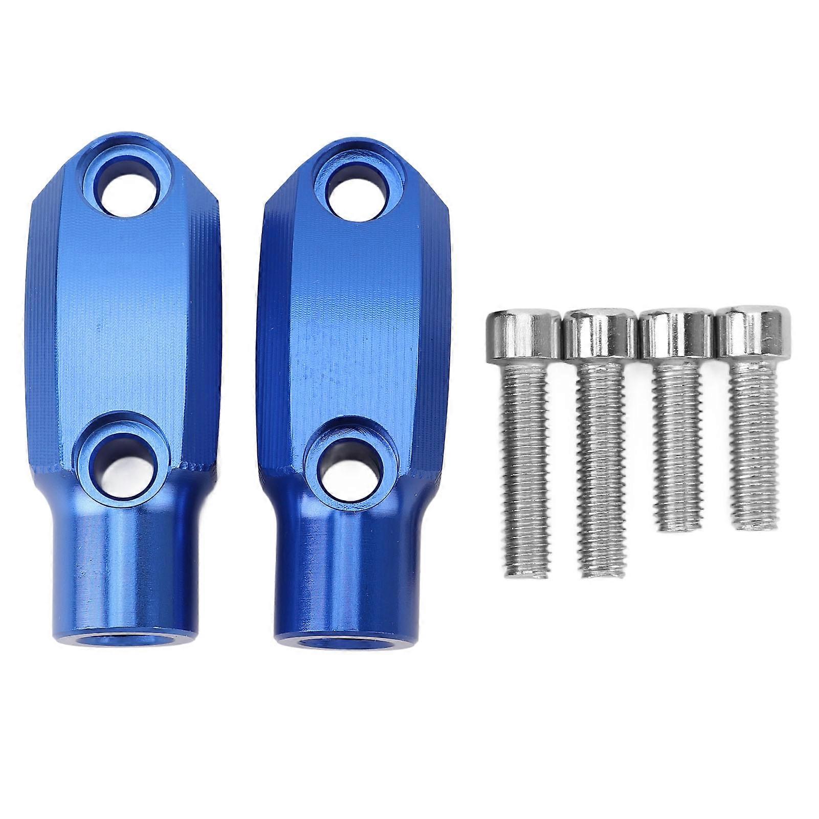 1 Pair Motorcycle Rearview Mirror Mount M10 x 1.25 Clockwise Thread Adjustable Handlebar Mirror Clamp for Hayabusa GSX1300R Blue