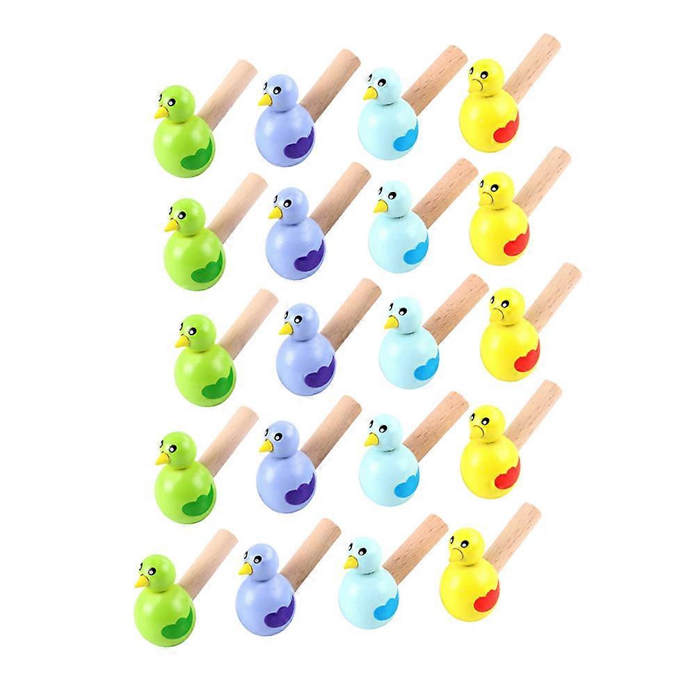 Whistles For Kids Bulk Wooden Bird Shaped Whistle Toys Cultivate Musicality Assorted Color 3.7X5.5X2.5CM 20Set