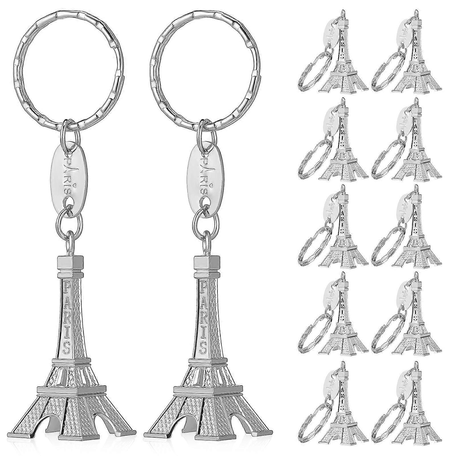 12pcs Eiffel Tower Keychains, Mini French Decorative Key Rings for Bags, Fashionable Charms & Ornaments for Accessories Enthusiasts