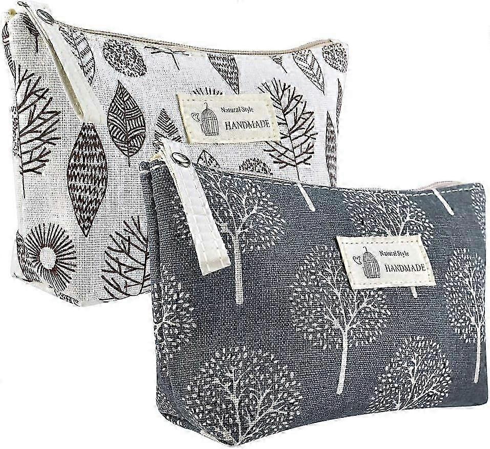 Multifunctional Canvas Cosmetic Bag - Large Capacity Toiletry Bag