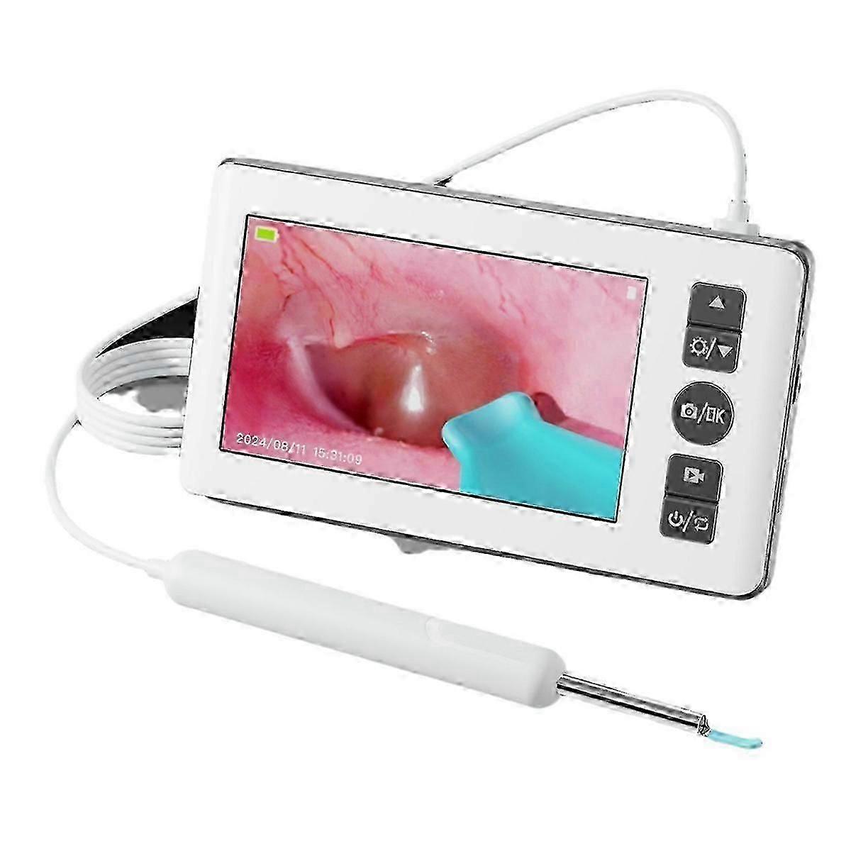 Digital Otoscope with 3.5mm Ear Camera 1080P HD Resolution and 6 Adjustable LED Lights for Ear Inspection
