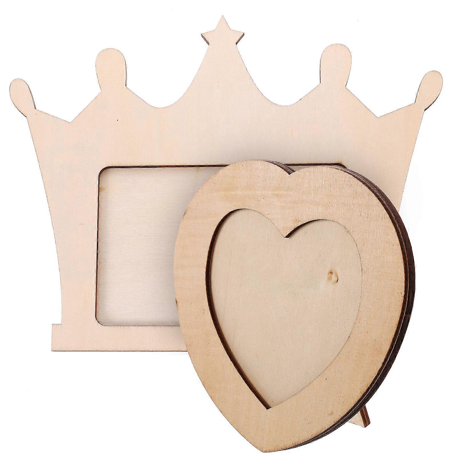 Diy Crafts Wood Picture Frame Creative Development Home Decoration 2Pcs Light Yellow 19.00X15.00X0.80cm