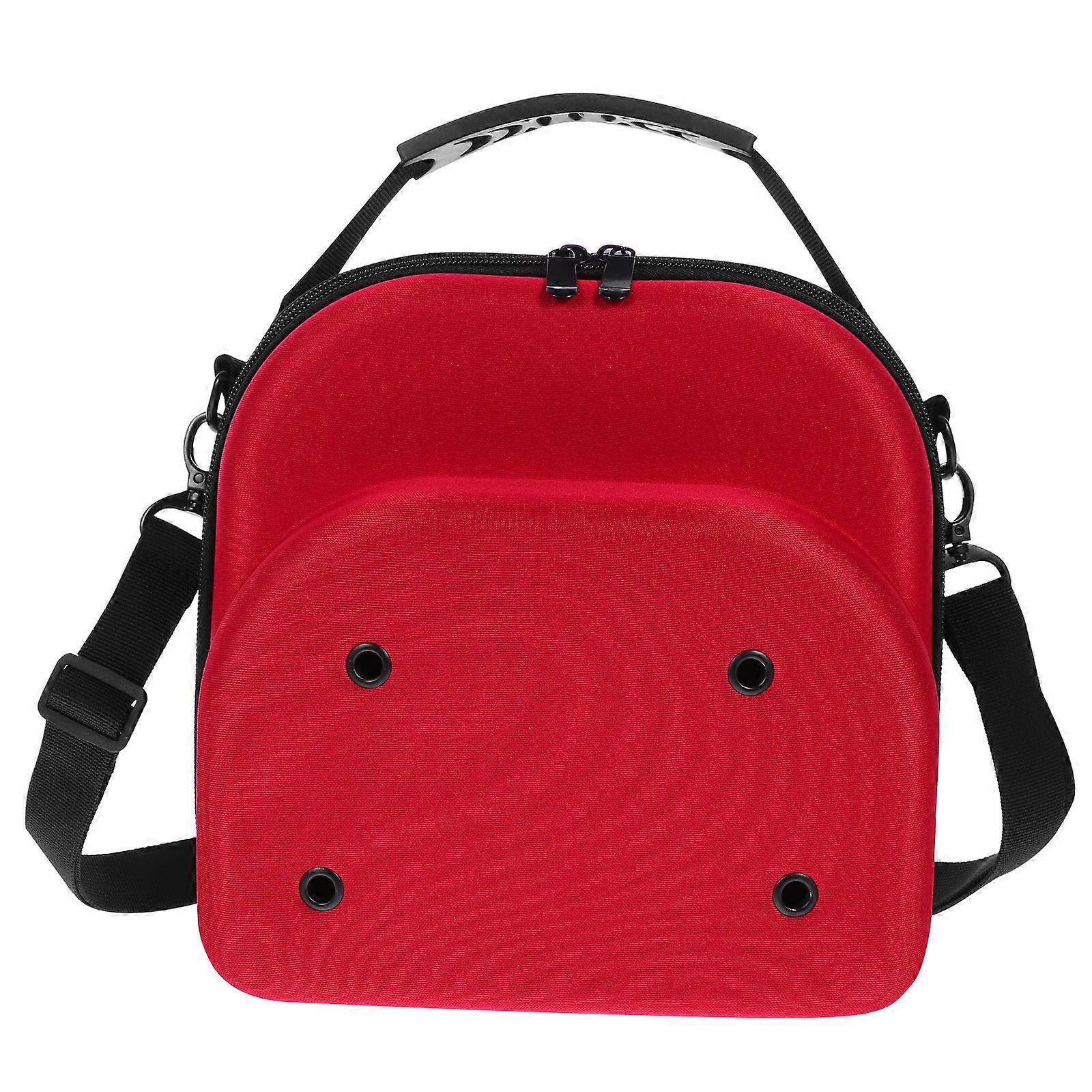 Baseball Cap Storage Box Portable Hat Case Red 23X23X14CM Travel Carrying 1Set