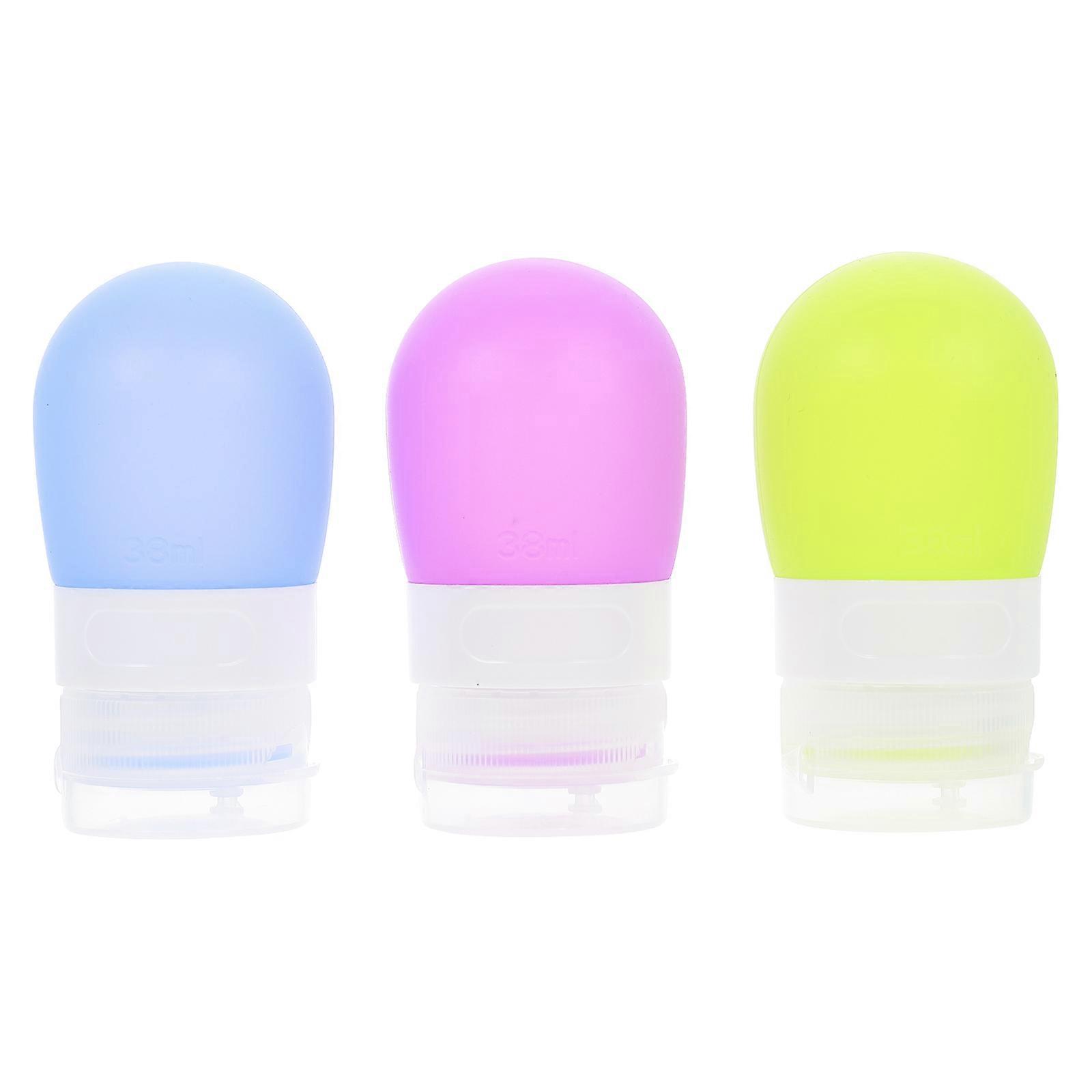 Leak Proof Travel Bottles 38ml Assorted Color Square Storage Travel 3Pcs