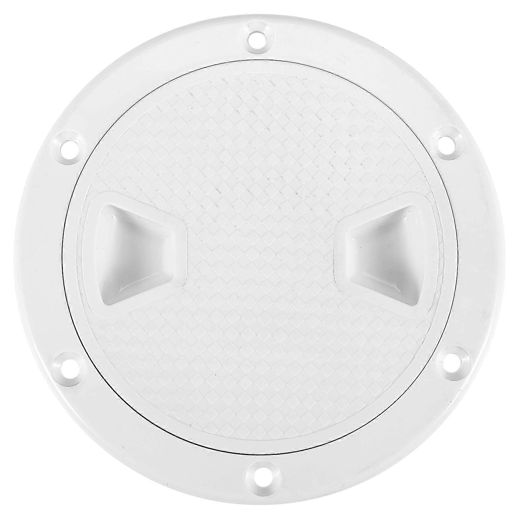 Circular Non Slip Inspection HatchBoat Hatch Deck Plate with Detachable Cover for RV Marine Boat Kayaks4Inch White