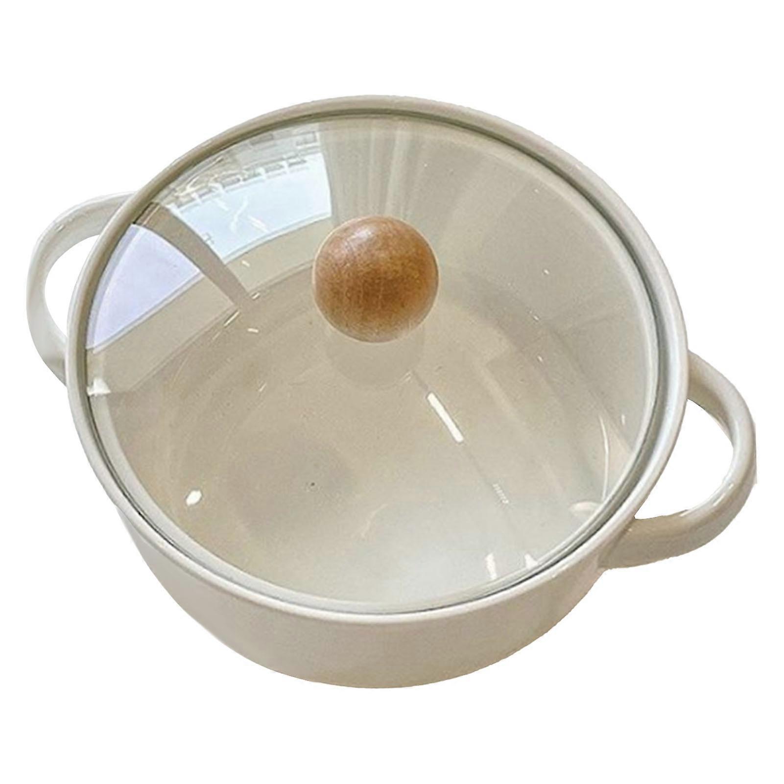 6in Soup Bowls Multifunctional Thermal Insulation Ceramic Soup Crocks with Double Handles Lid for Instant Noodles Soup Rice