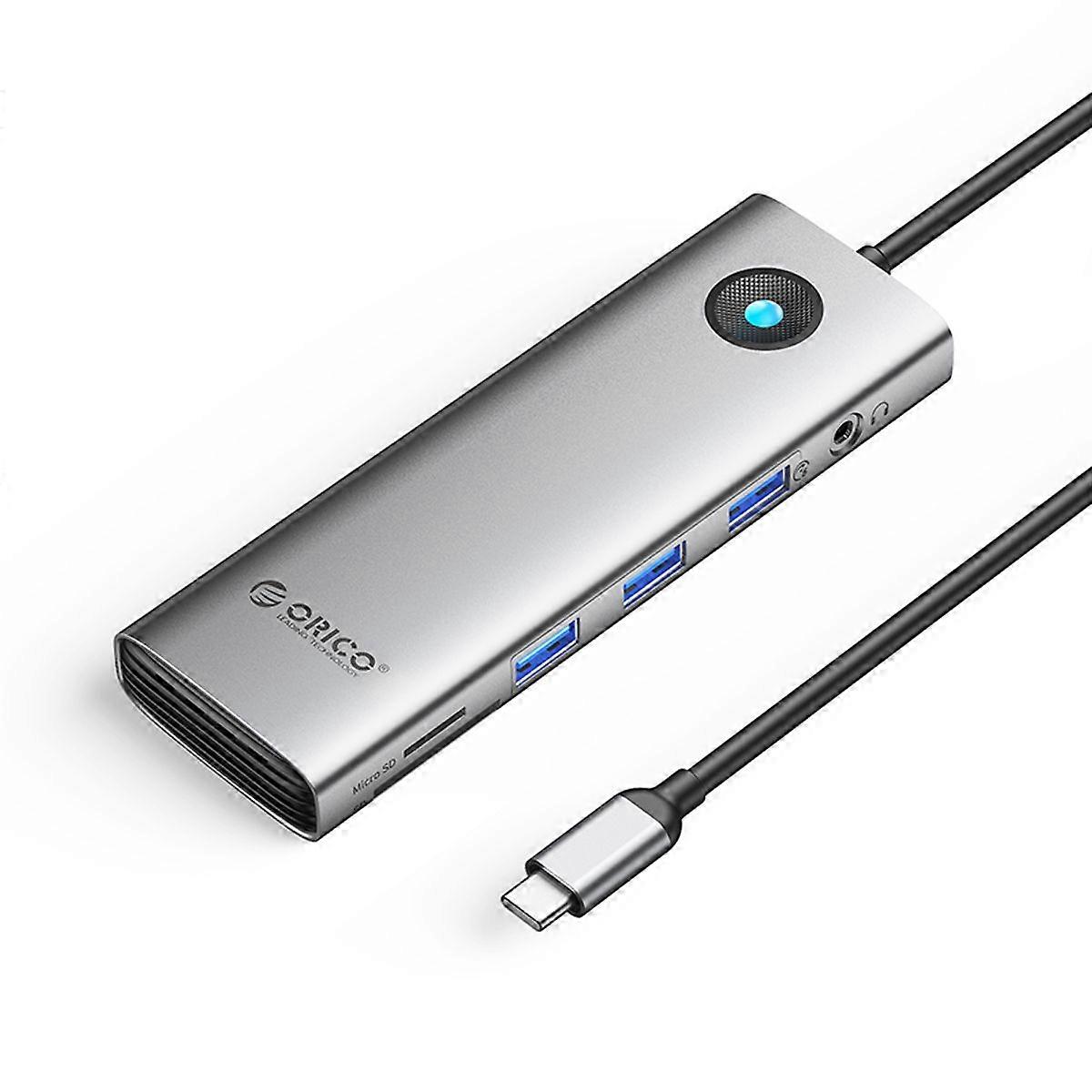 ORICO PW11-10P 10 in 1 Docking Station HD+VGA+SD/TF+3.5mm Audio PD 100W Charging Multifunctional Type-C Hub