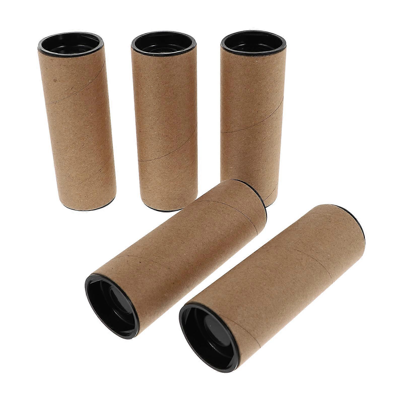 5pcs Light Brown Paper Storage Tubes for Artwork and Documents Transport and Home Use