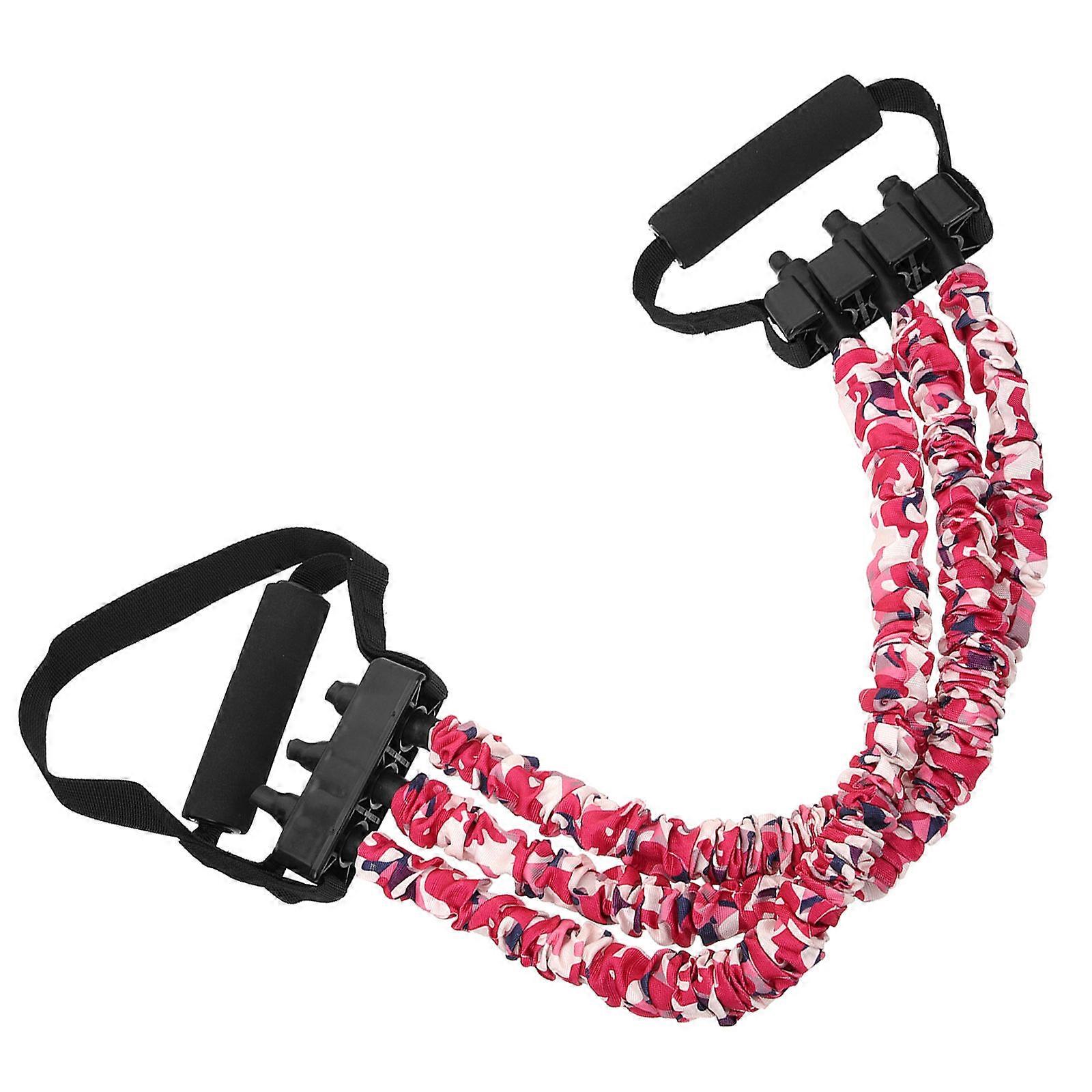 Elastic Fitness Rope Resistance Strap Handle Rope For Hotel Room Exercise Pink Color 70x11.5cm Pull-Up Exercises 1Pack