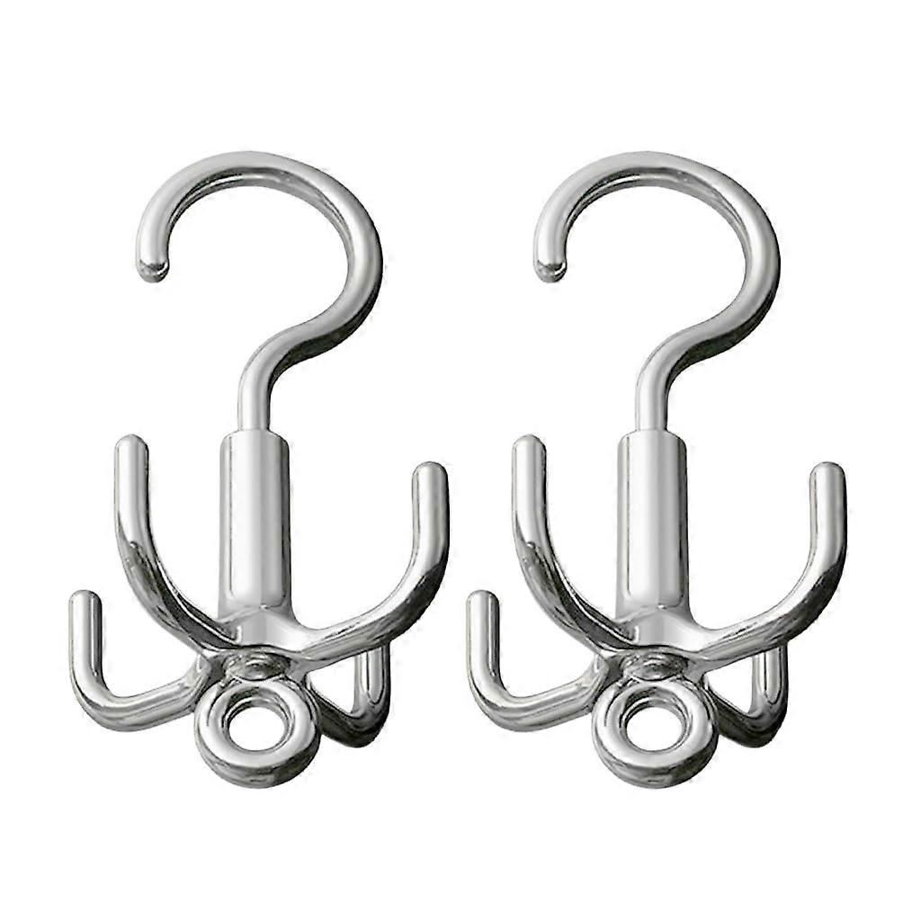 Practical clothes hanger hook, 360degree swivel belt holder with 4 hooks for spacesaving storage and accessories
