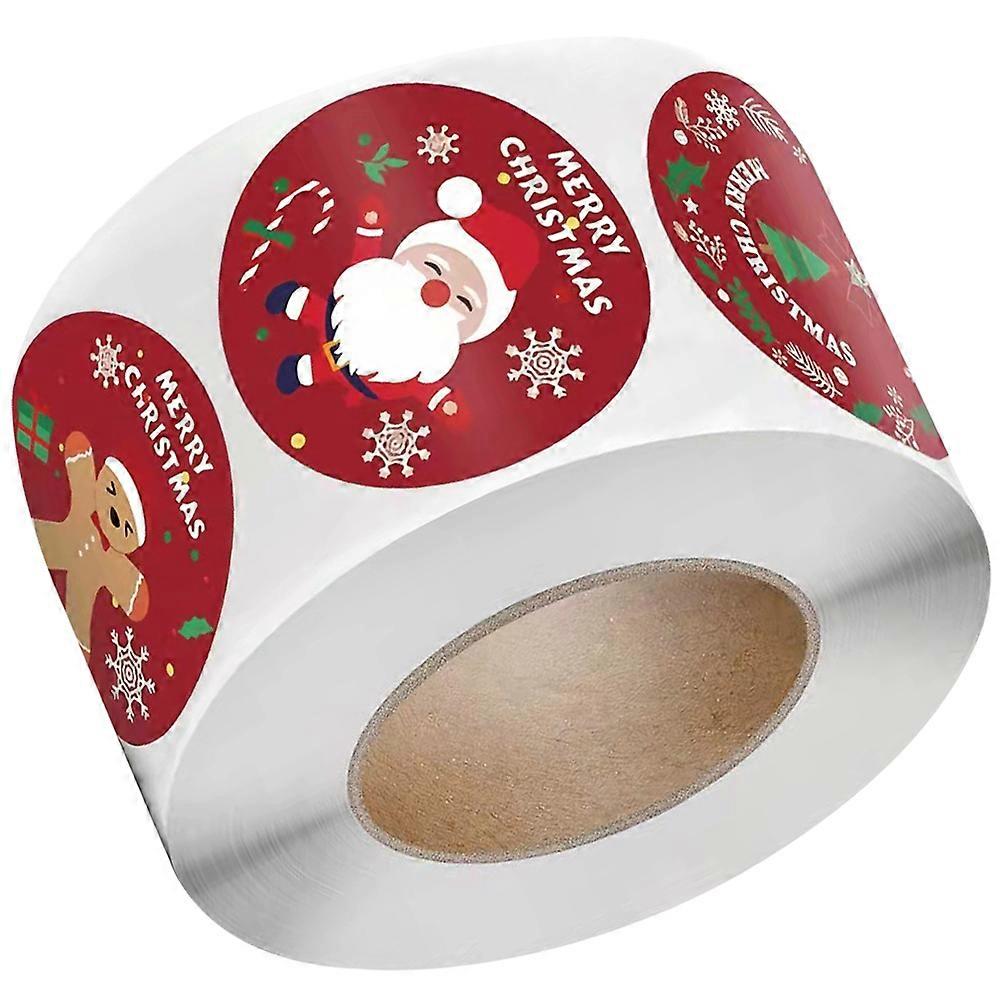 Party Sealing Sticker present Sealing Labels Christmas Style Assorted Color Round 3.80X3.80X0.10cm Sealing 3 Rolls