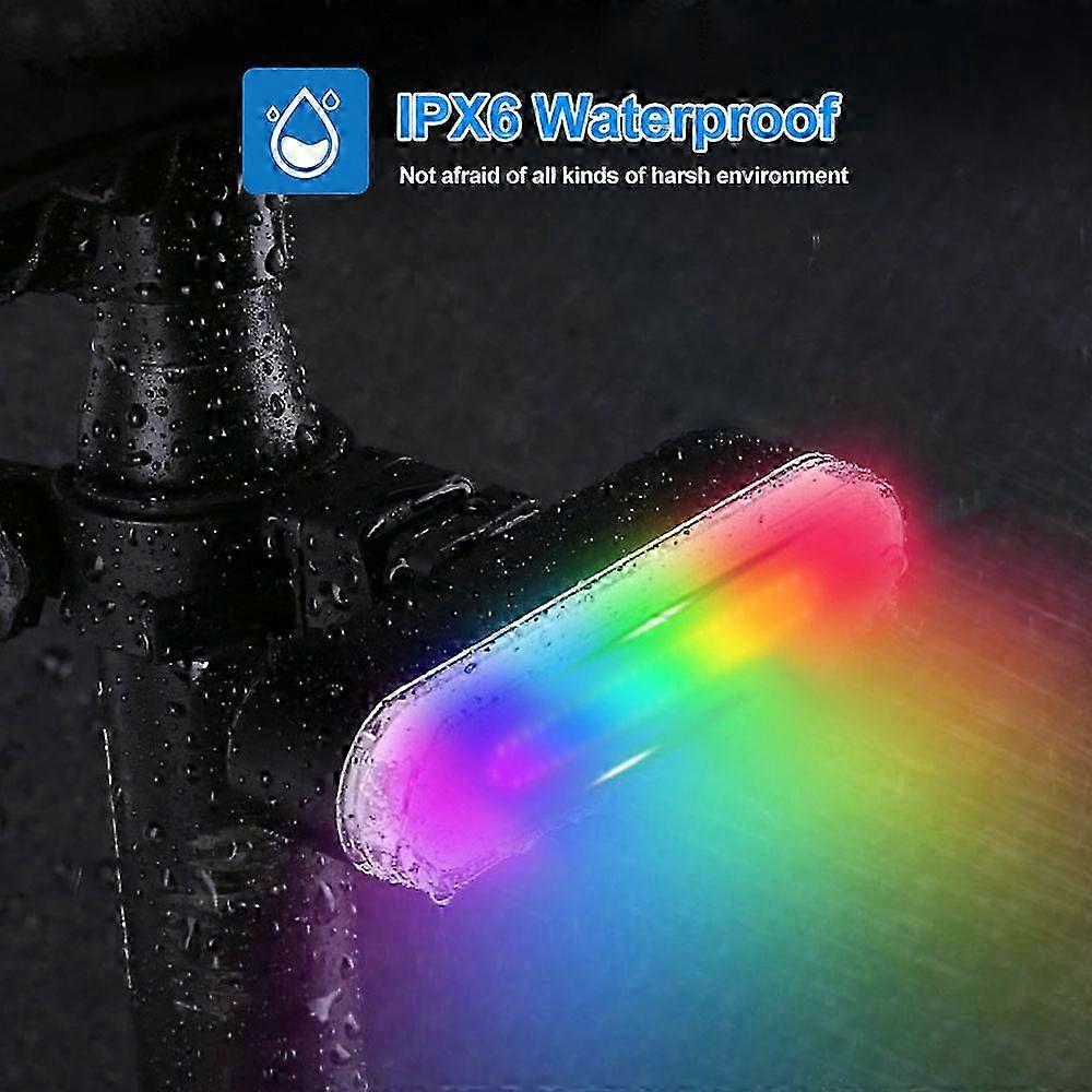 USB Rechargeable Front Bicycle Light with Smart Sensor and Colorful Warning Taillight with Wireless Remote Control