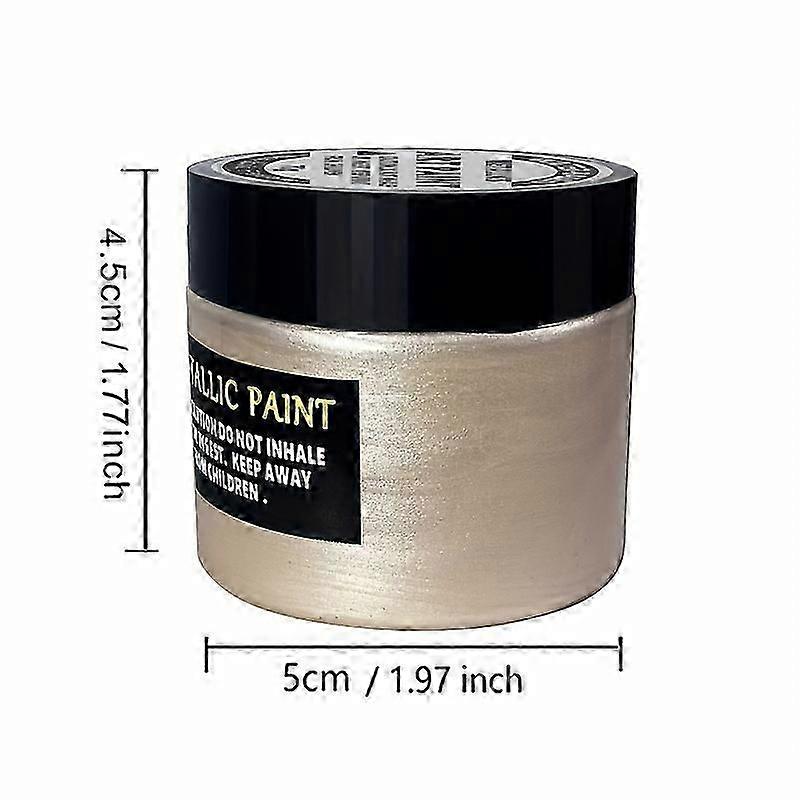 2,47 Unzen hellgoldene Metallic-Farbfarbe auf Wasserbasis, DIY Premium-Perlglanzfarbe, hohe Konzentration kann Wasser hinzufügen, um zu verdünnen, Metallic-Farbeffekt