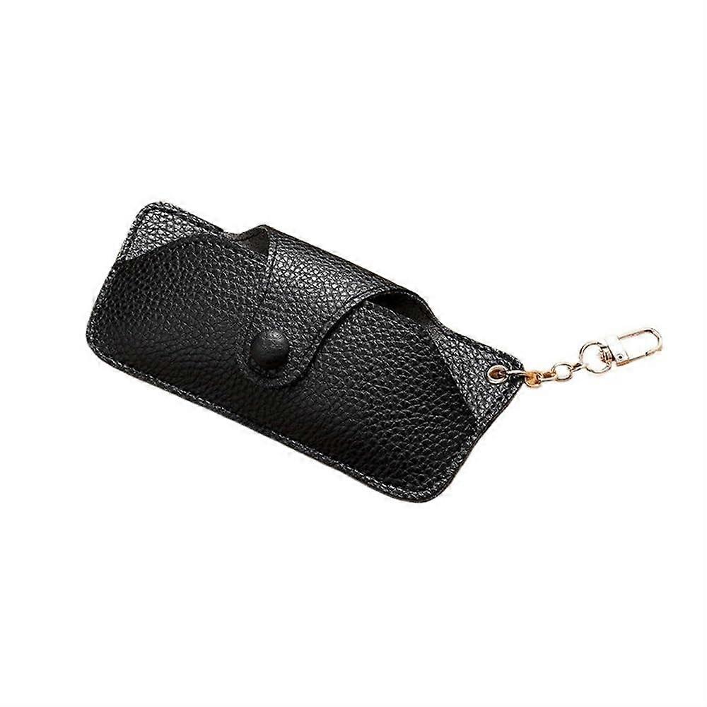 2/4 Pieces Retro Glasses Cases Soft Leather with Chain (Black, 4)