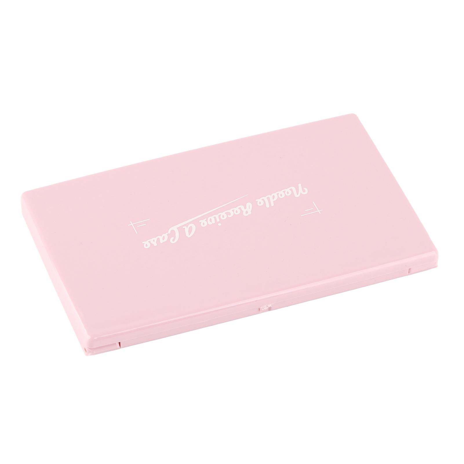 Magnetic Needle Case Pink Plastic Shell Light Portable Compact Stitching Pin Storage Box for Sewing Needlework 