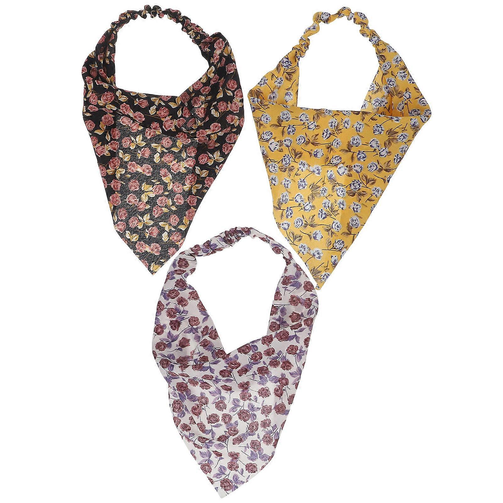 Bandane elastiche per capelli Vari stili di vestiti viola e bianco Fashion-Forward 3 pezzi