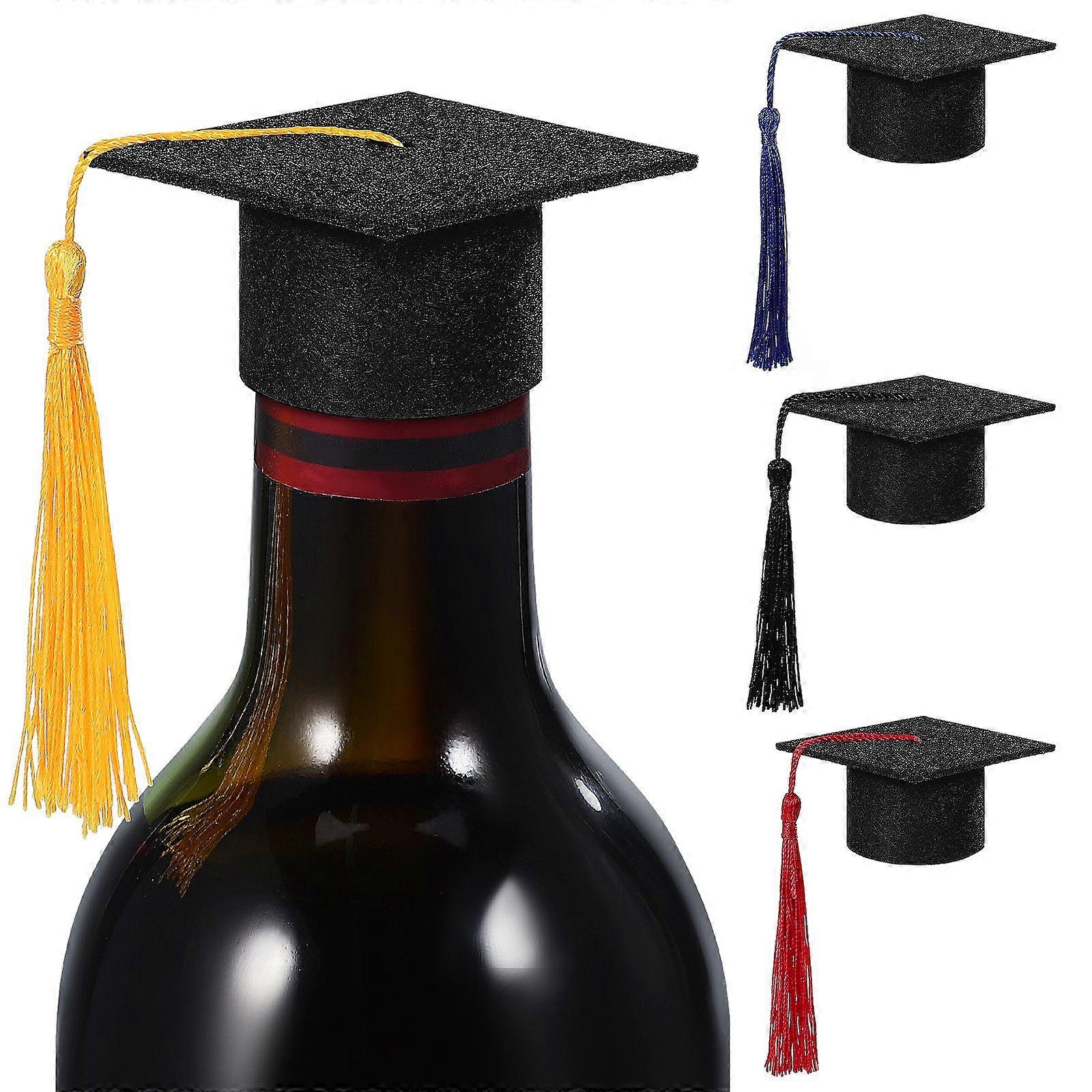 4 Pcs Mini Graduation Caps Graduation Hats Bottle Hats Bottle Decors Bottle Toppers Grad Party Decorations