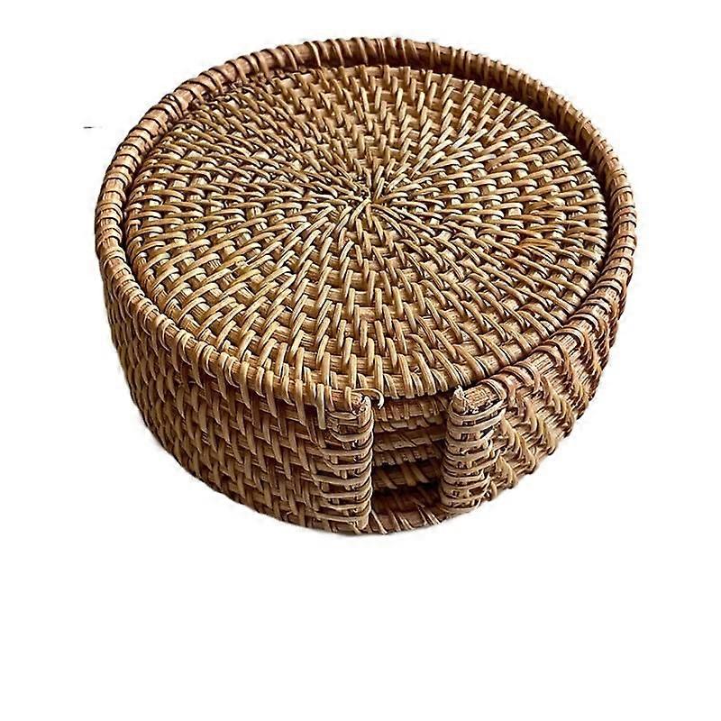 Fengyan Lagerung Handmade Rattan Coaster Set  Autumn (13cm Set  Shell  6)