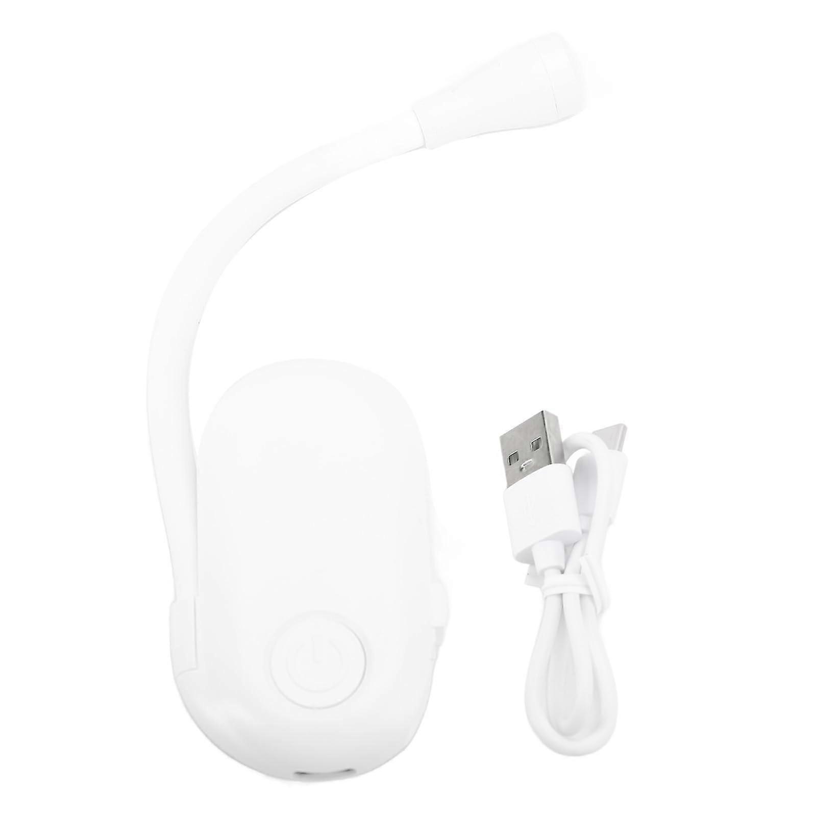 Miniature Clip Light USB Rechargeable 3 Colour Temperature Infinitely Dimmable LED Miniature Book Clip Night Light for Reading White